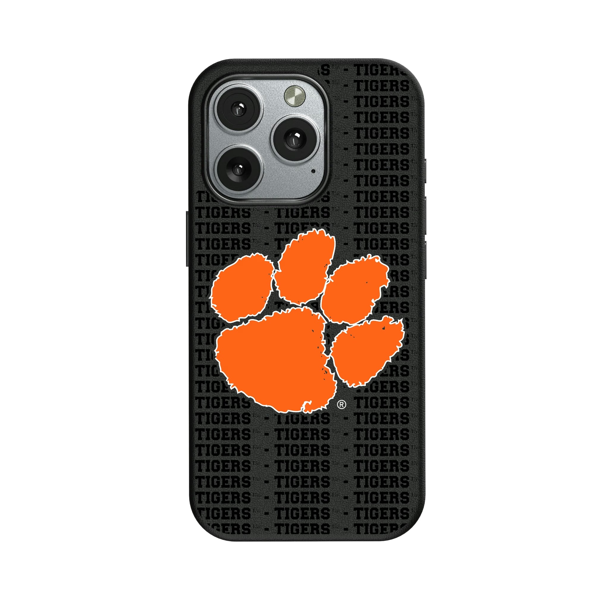 Clemson University Tigers Text Backdrop iPhone MagSafe Compatible Phone Case for Apple iPhone