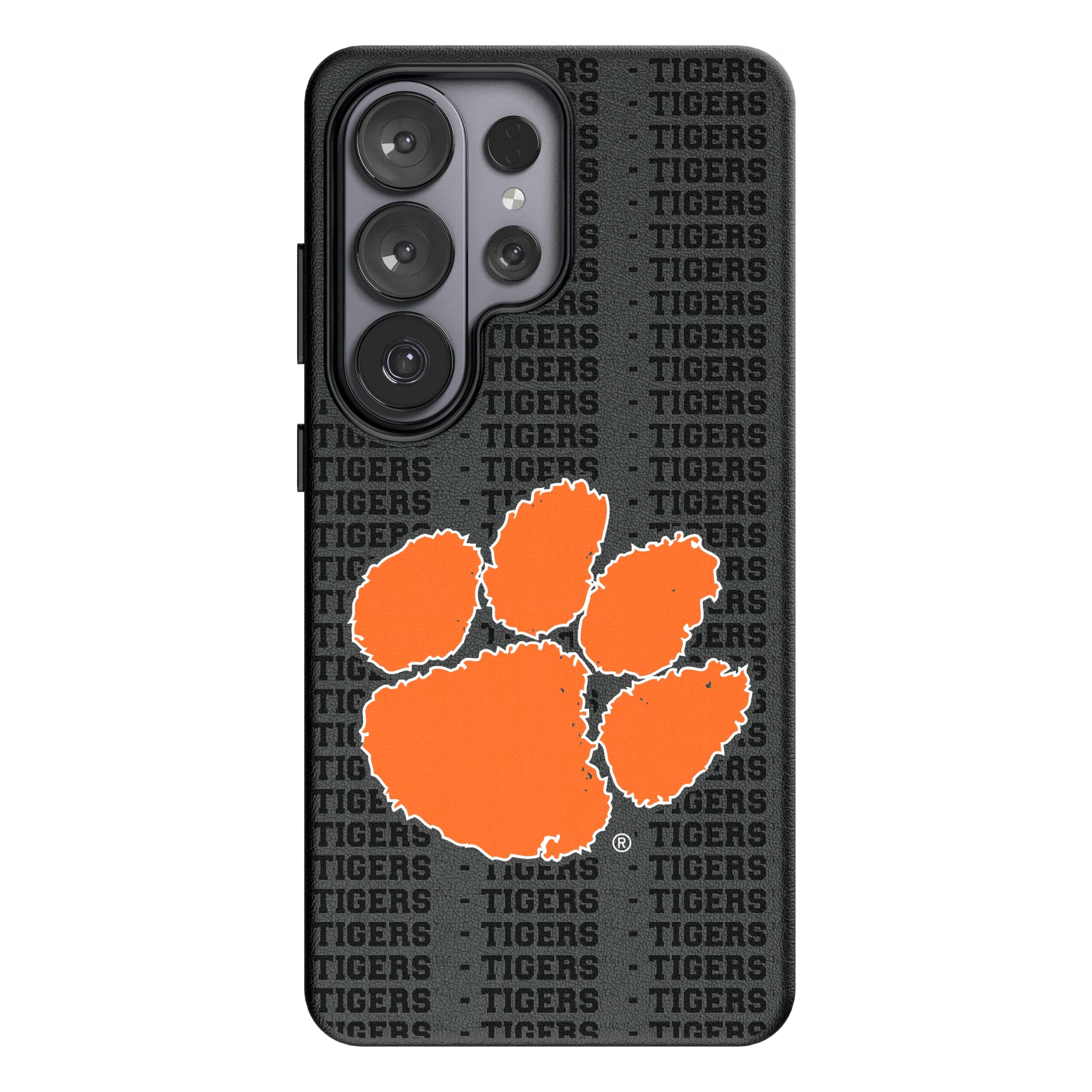 Clemson University Tigers Text Backdrop Galaxy MagSafe Compatible Phone Case for Samsung Galaxy