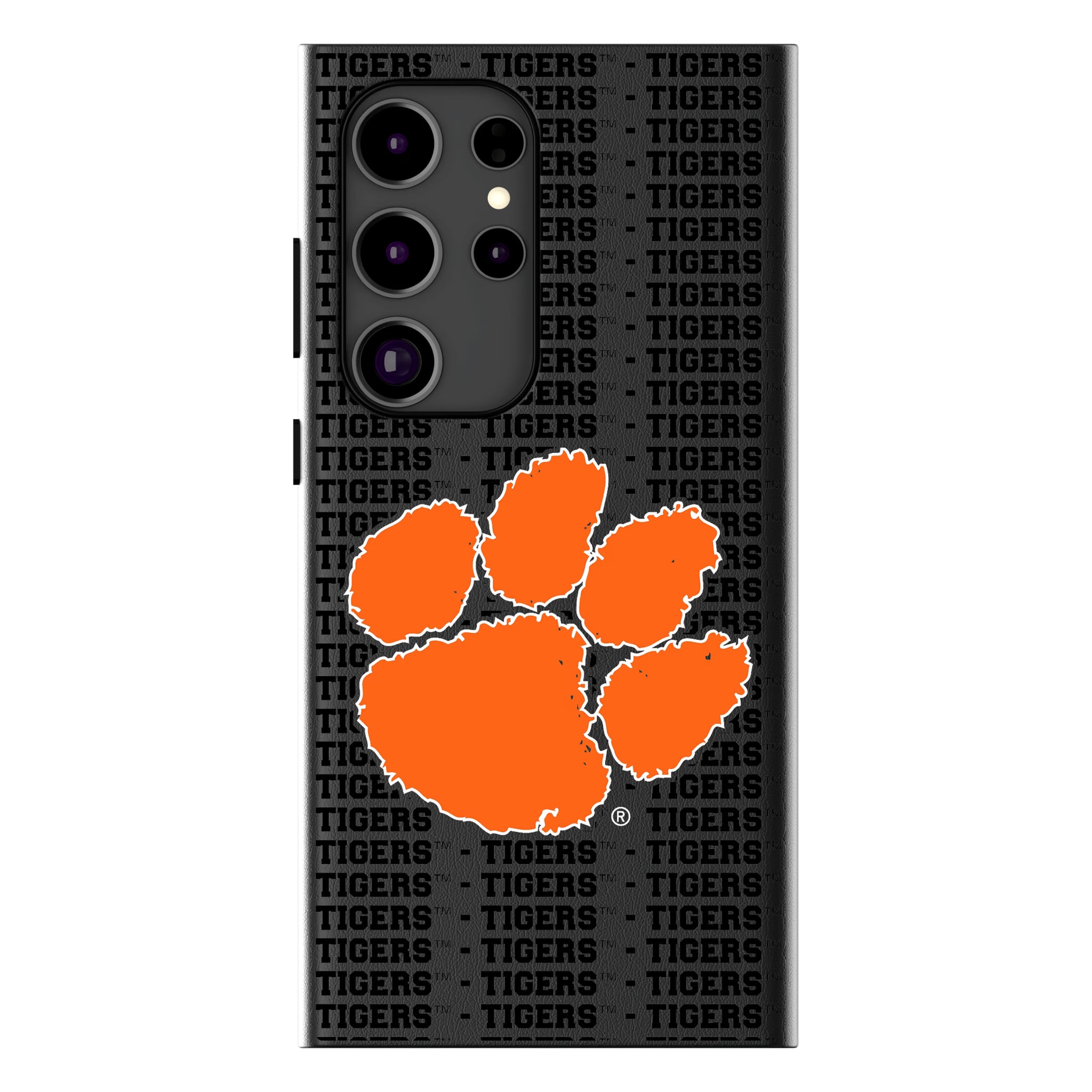 Clemson University Tigers Text Backdrop Galaxy MagSafe Compatible Phone Case for Samsung Galaxy