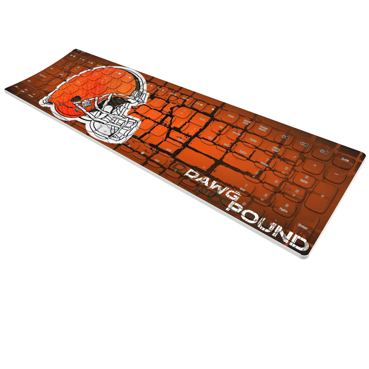 Cleveland Browns Brick KKB605 Curved Wireless Keyboard - Isometric View