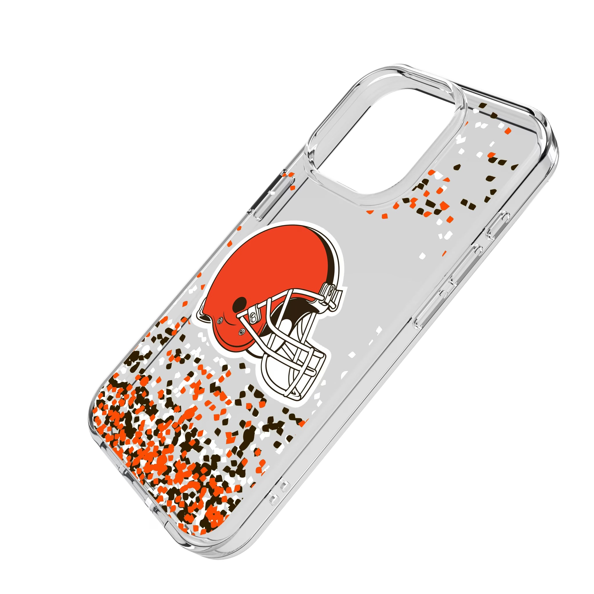 Cleveland Browns Confetti iPhone Clear Phone Case for Apple iPhone - Isometric View