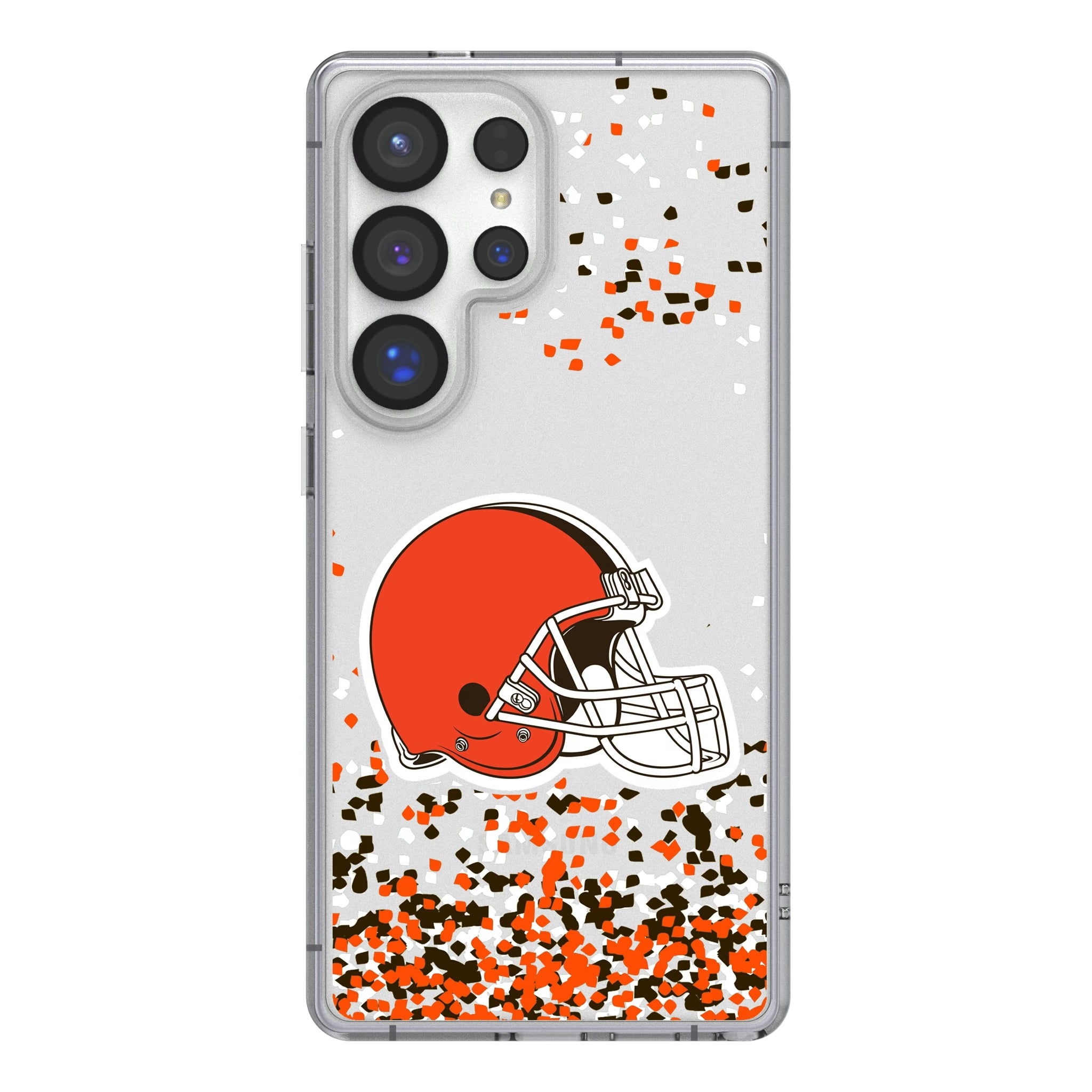 Cleveland Browns Confetti Galaxy Clear Phone Case for Samsung Galaxy