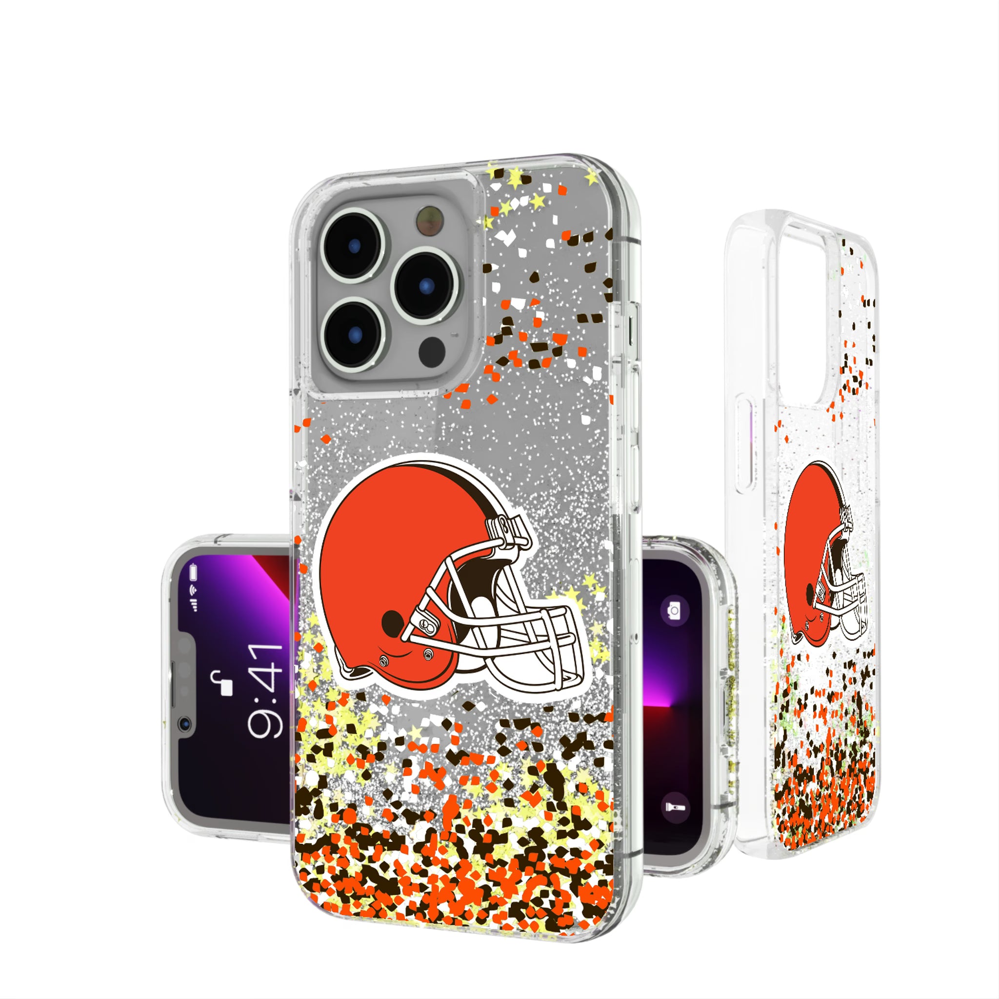 Cleveland Browns Confetti iPhone Glitter Phone Case for Apple iPhone