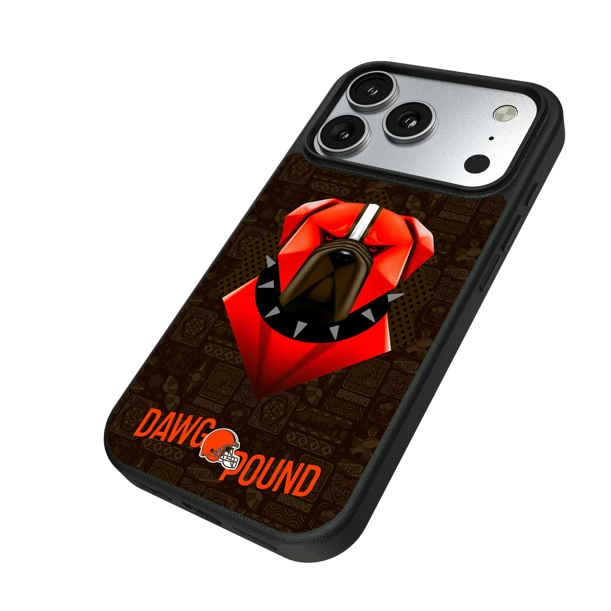 Cleveland Browns Deco iPhone MagSafe Compatible Phone Case for Apple iPhone - Isometric View#Device_iPhone 17 Pro