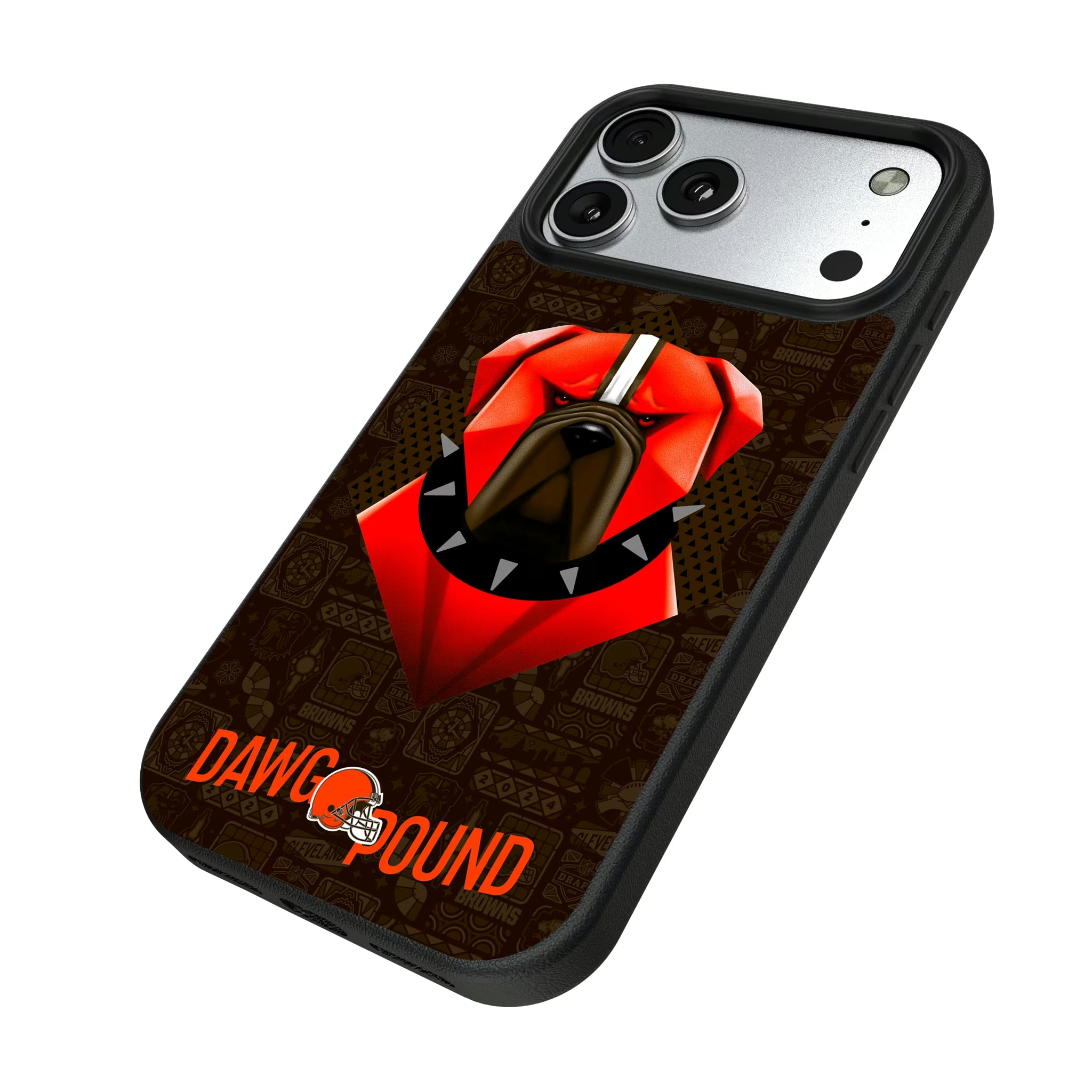 Cleveland Browns Deco iPhone MagSafe Compatible Phone Case for Apple iPhone - Isometric View#Device_iPhone 17 Pro Max