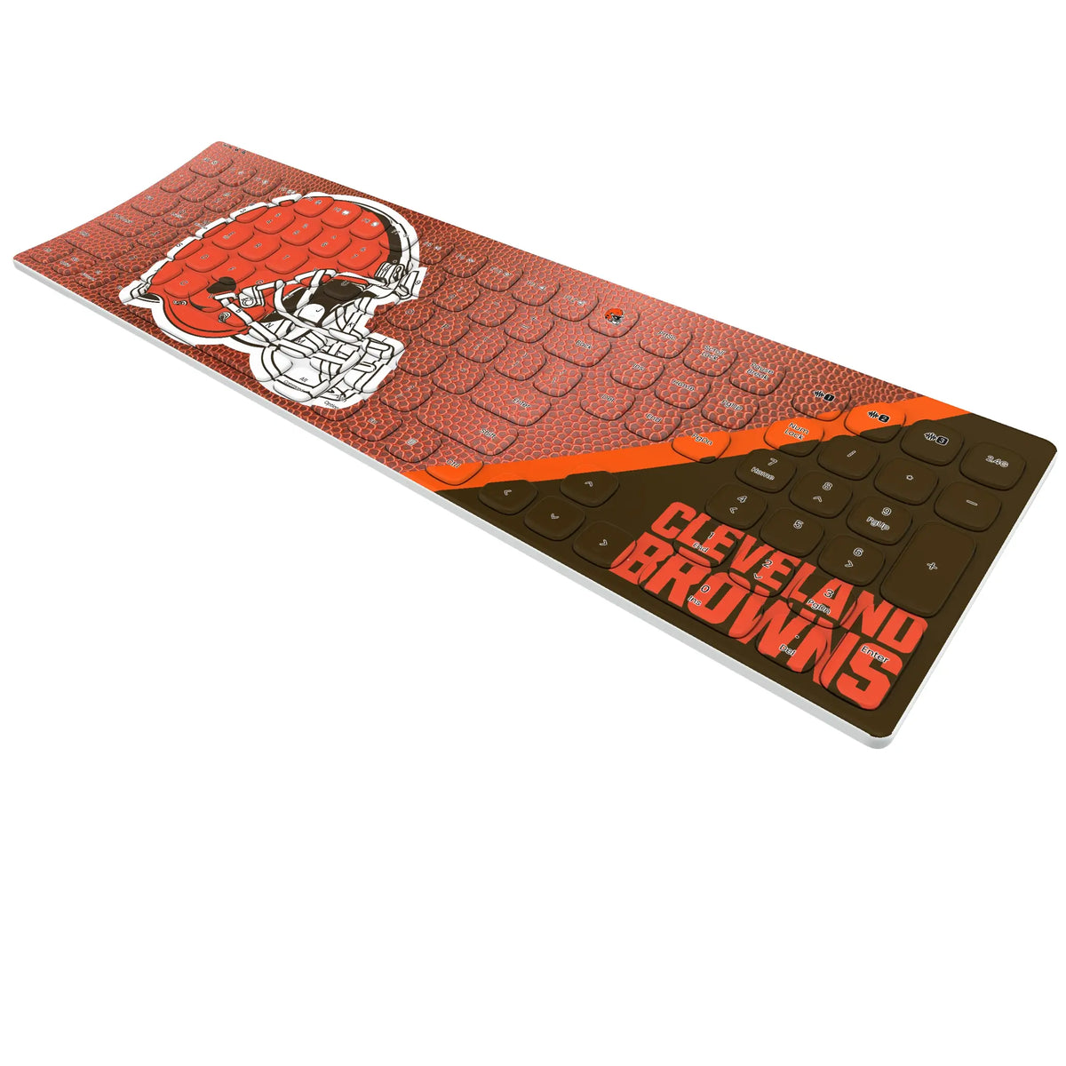 Cleveland Browns Football KKB605 Curved Wireless Keyboard - Isometric View
