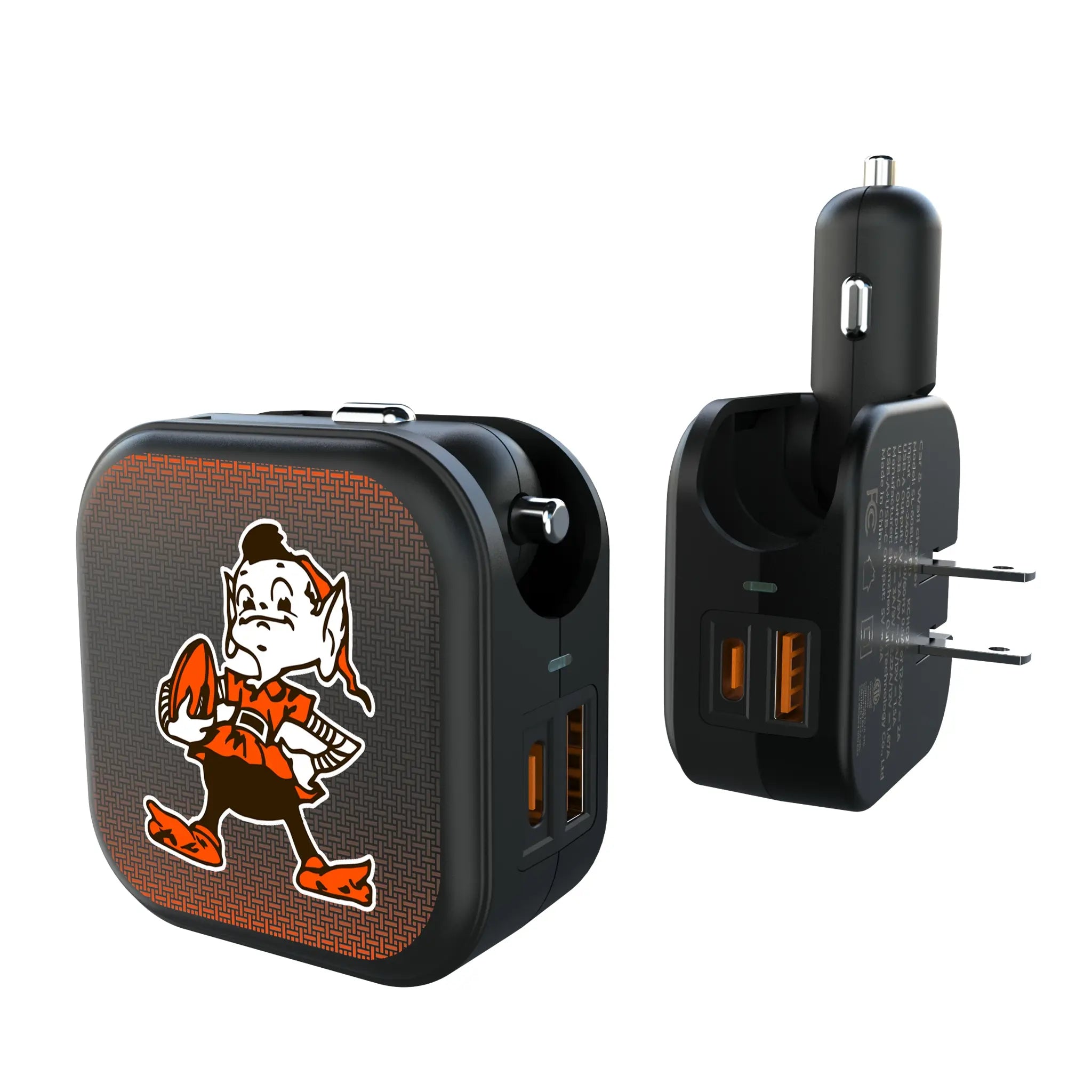 Cleveland Browns Historic Collection Linen 2 in 1 USB A/C Charger