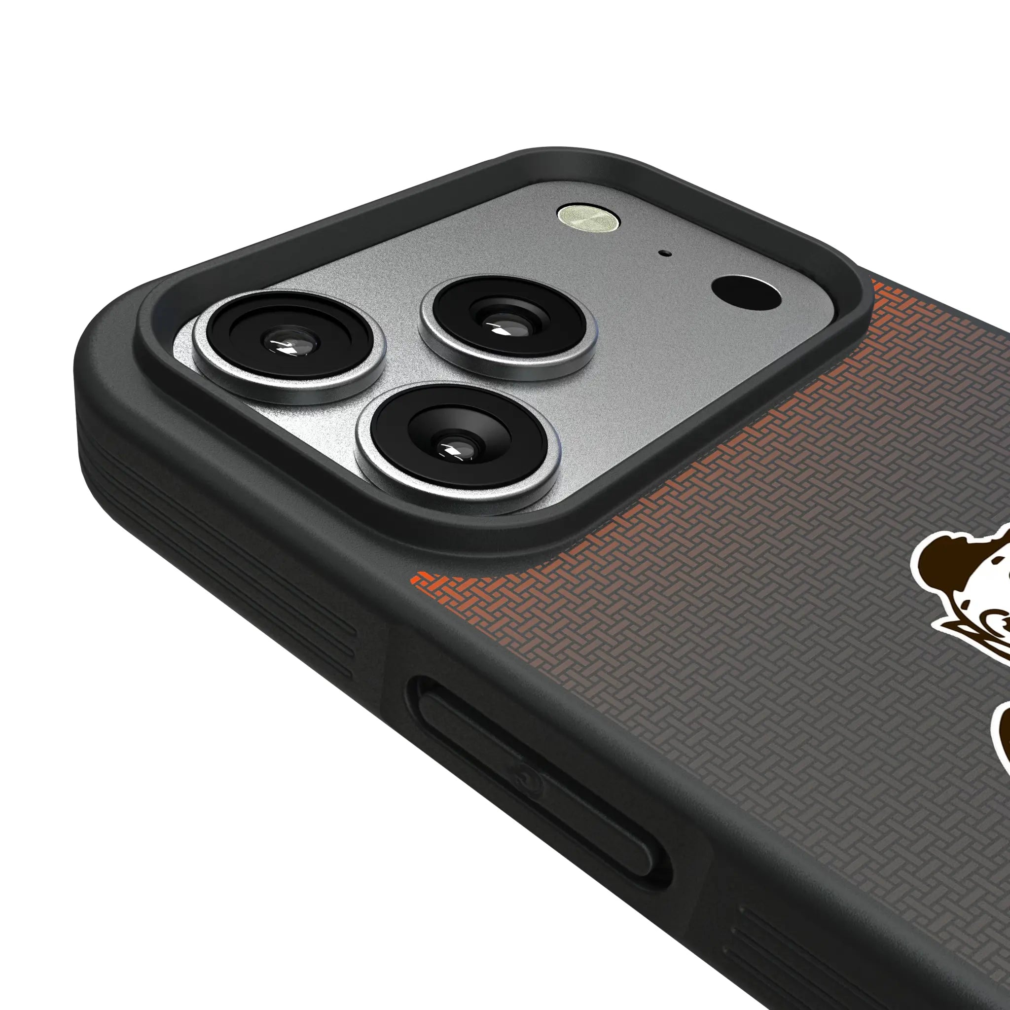 Cleveland Browns Historic Collection Linen iPhone Bump Phone Case for Apple iPhone - Detail#Device_iPhone 17 Pro