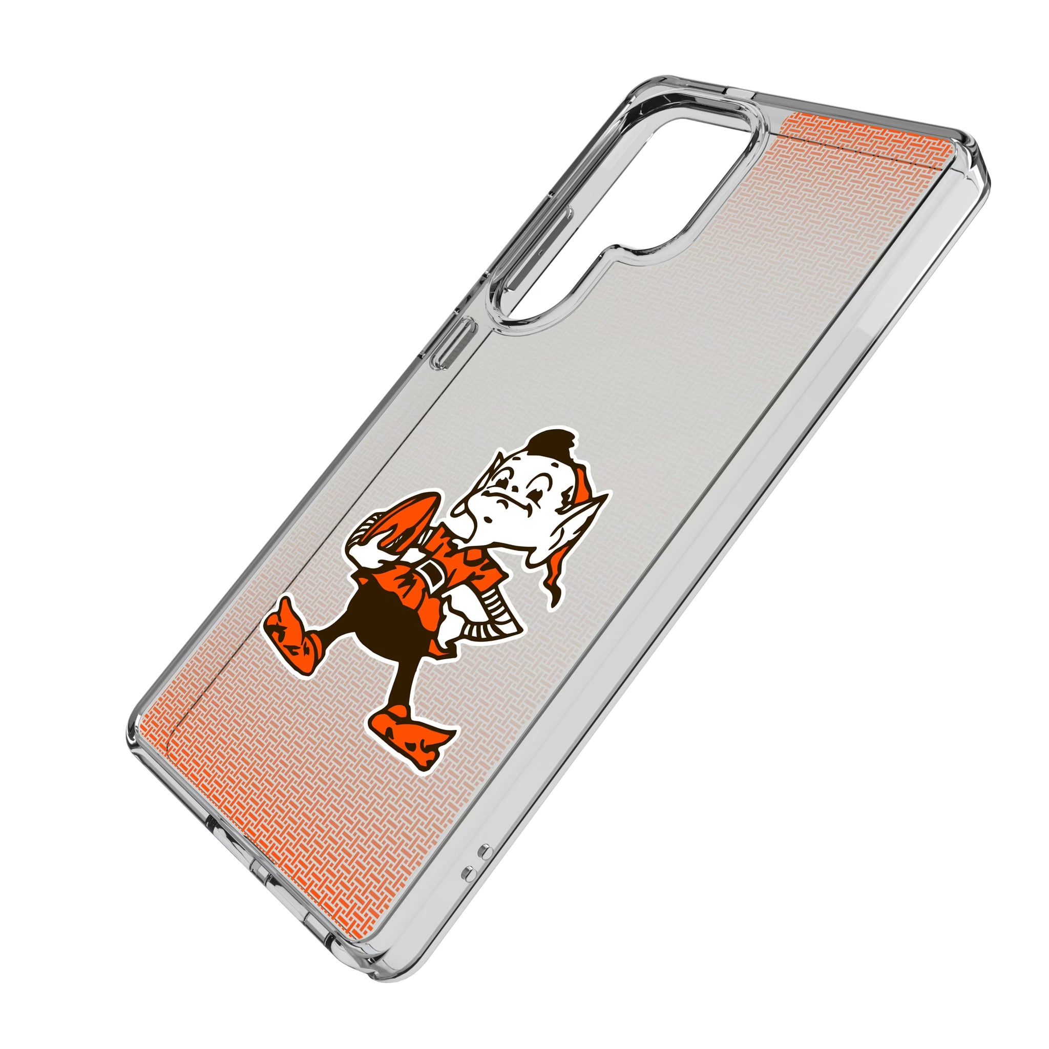 Cleveland Browns Historic Collection Linen Galaxy Clear Phone Case for Samsung Galaxy - Isometric View