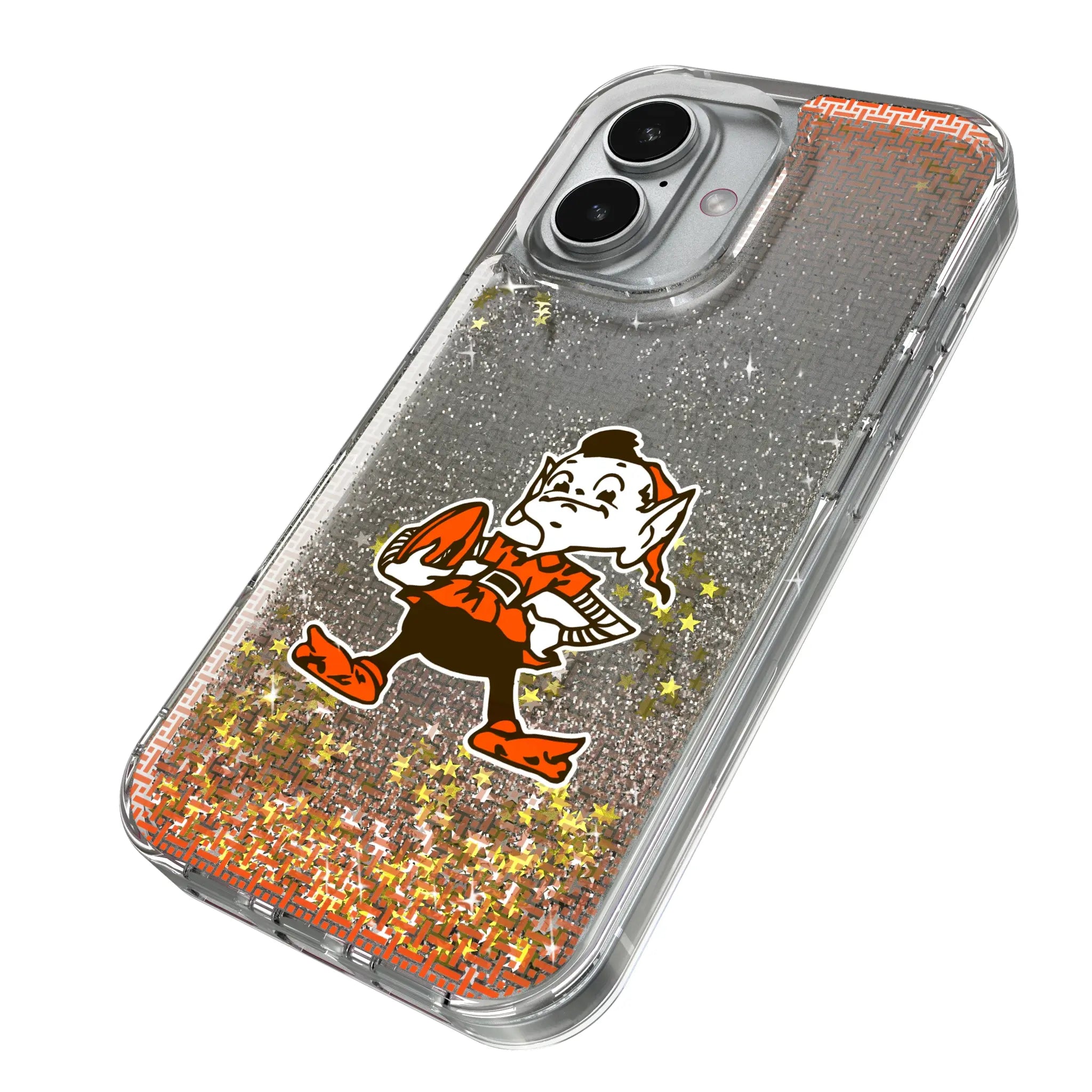 Cleveland Browns Historic Collection Linen iPhone Glitter Phone Case for Apple iPhone - Isometric View