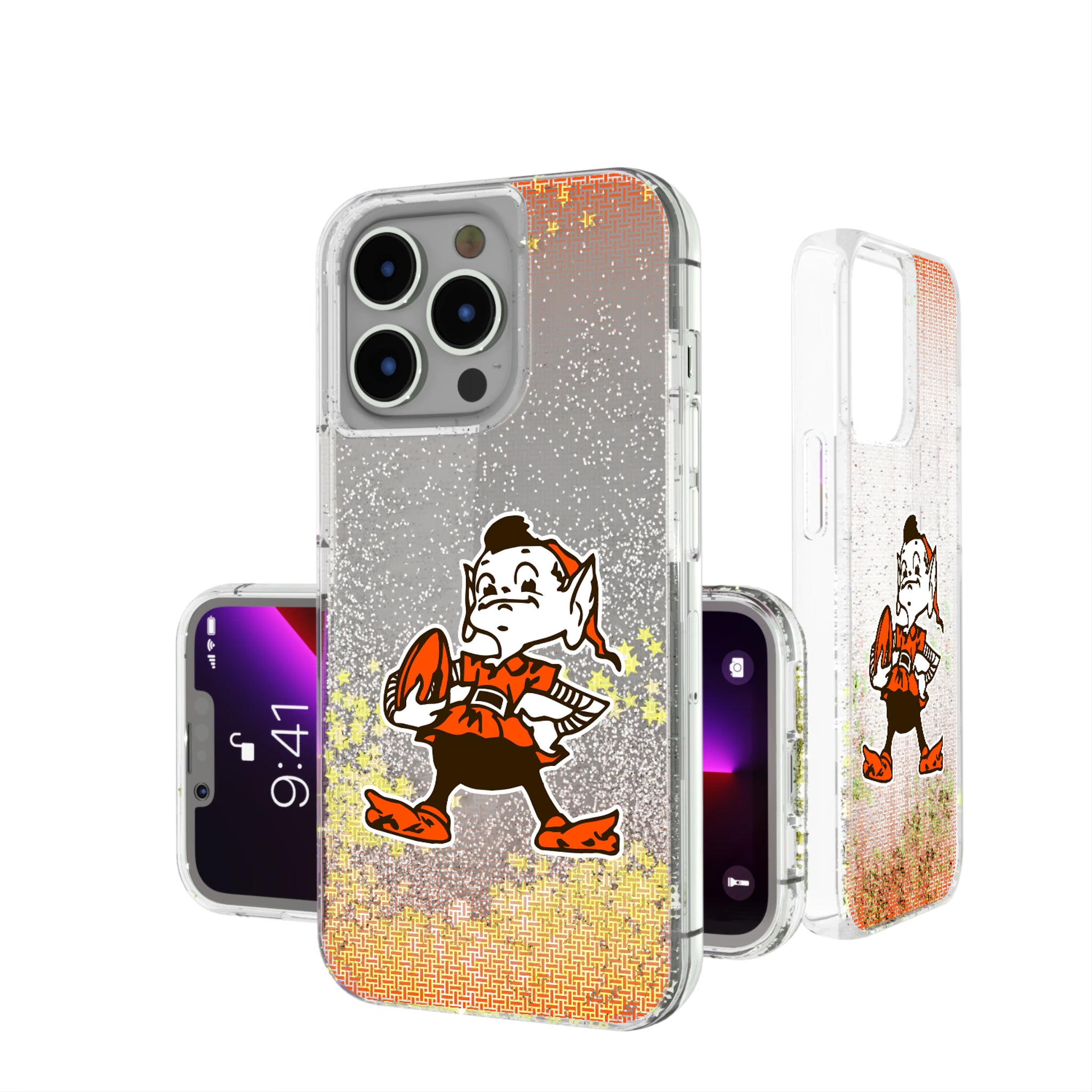 Cleveland Browns Historic Collection Linen iPhone Glitter Phone Case for Apple iPhone