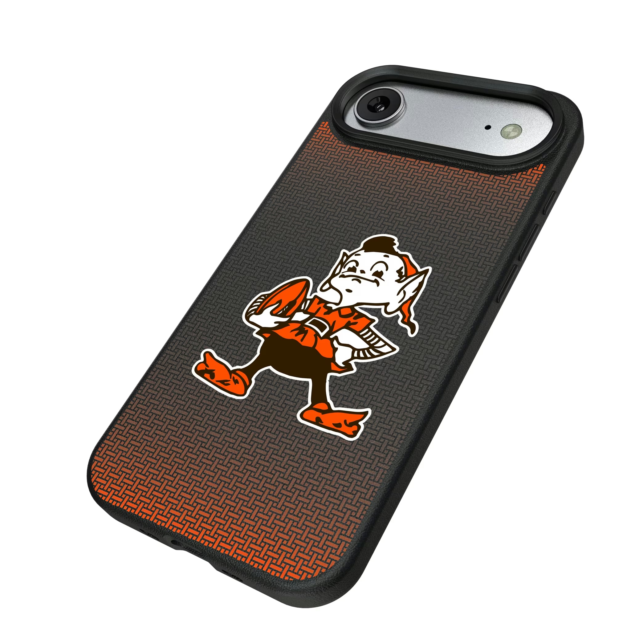 Cleveland Browns Historic Collection Linen iPhone MagSafe Compatible Phone Case for Apple iPhone - Isometric View#Device_iPhone Air