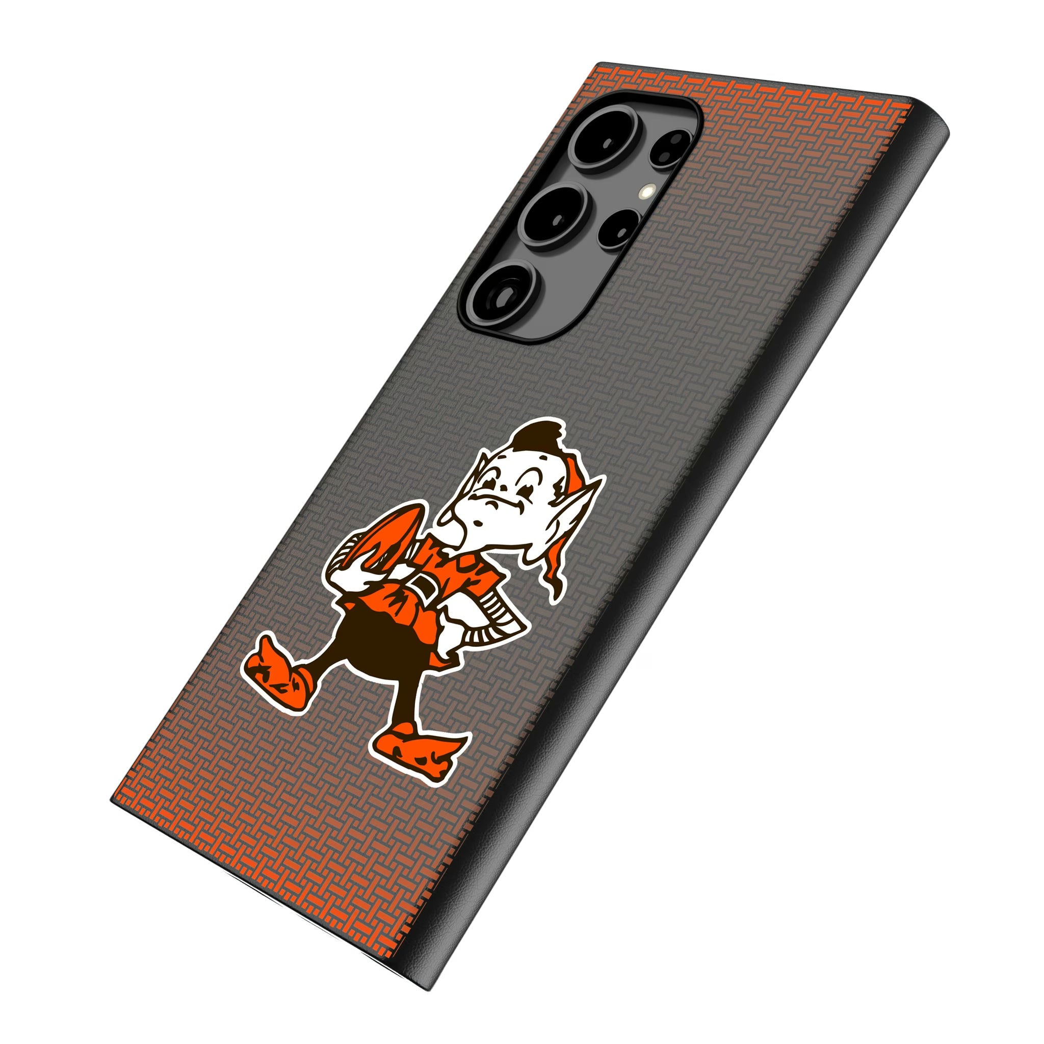 Cleveland Browns Historic Collection Linen Galaxy MagSafe Compatible Phone Case for Samsung Galaxy - Isometric View
