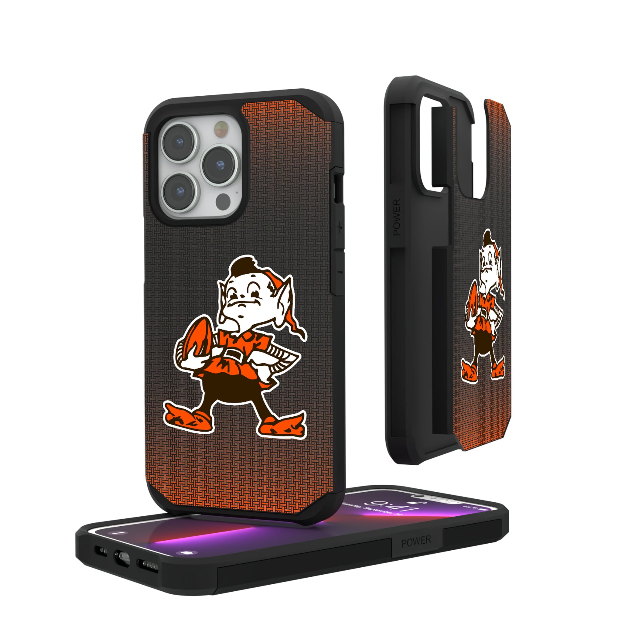 Cleveland Browns Historic Collection Linen iPhone Rugged Phone Case for Apple iPhone#Device_iPhone 13 Pro