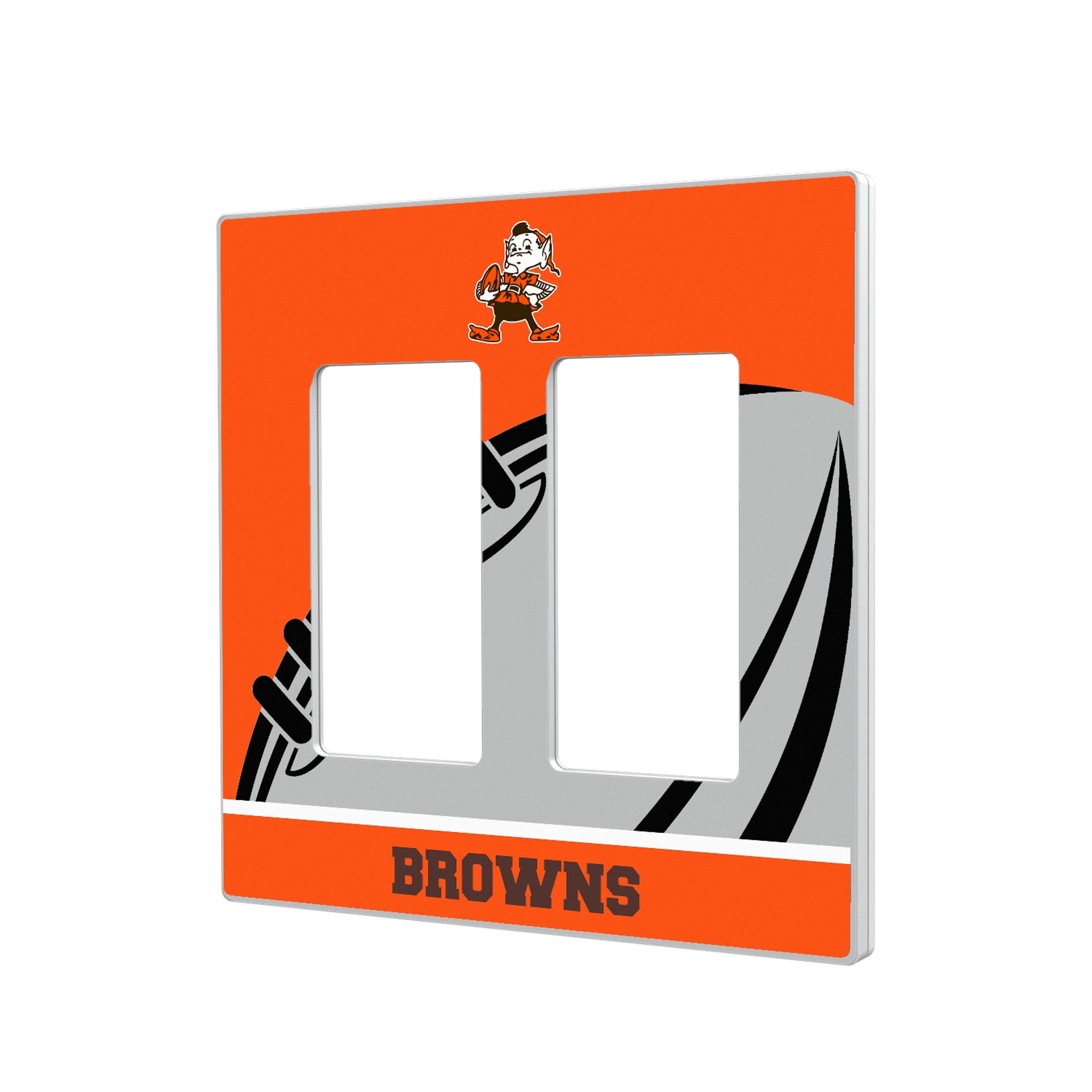 Cleveland Browns Historic Collection Passtime Hidden-Screw Light Switch Plate#Style_Double Rocker