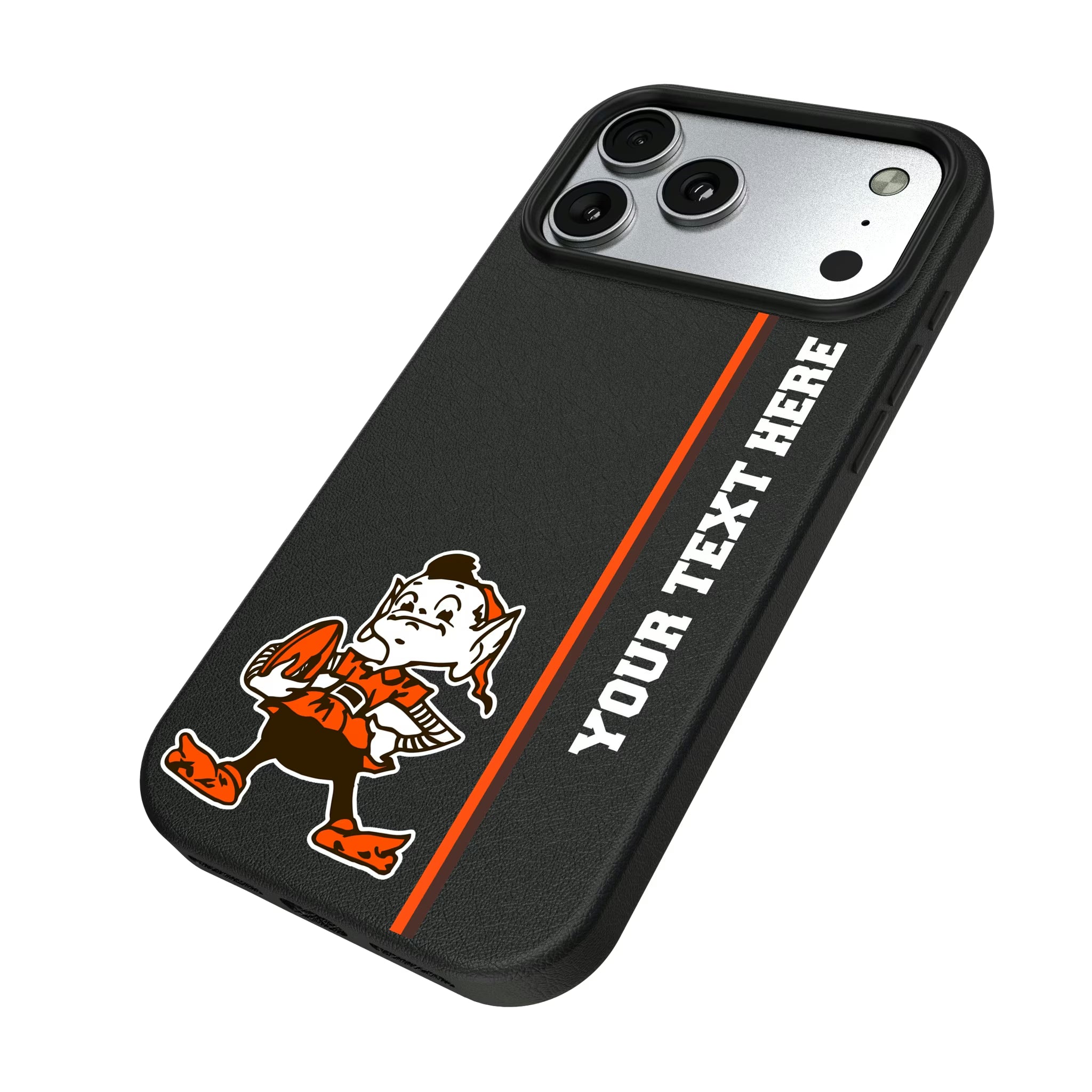 Cleveland Browns Historic Collection Personalized Sidebard iPhone MagSafe Compatible Phone Case for Apple iPhone - Isometric View#Device_iPhone 17 Pro Max