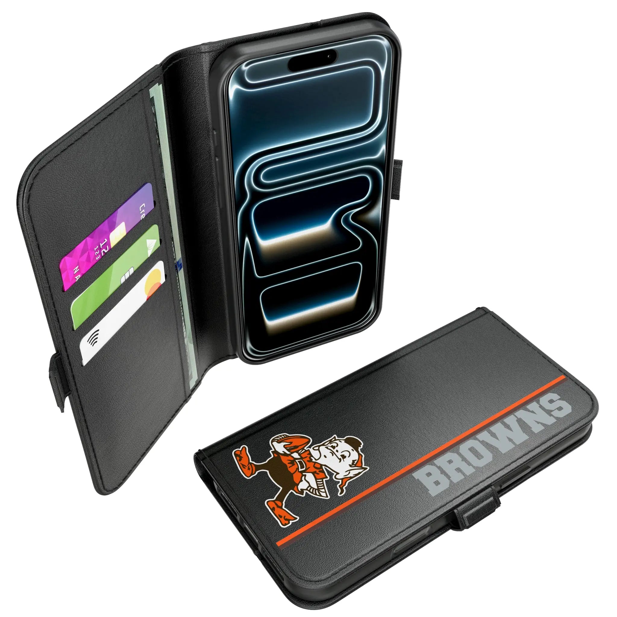 Cleveland Browns Historic Collection Sidebar iPhone Folio Phone Case for Apple iPhone#Device_iPhone 17 Pro Max
