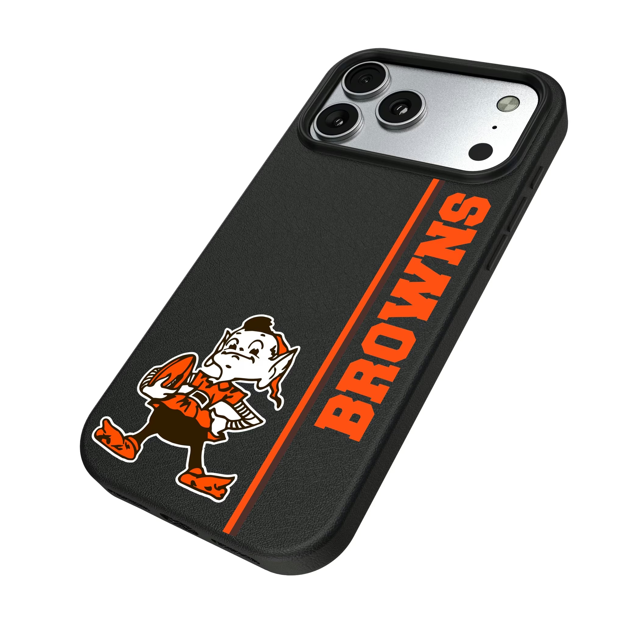 Cleveland Browns Historic Collection Sidebar iPhone MagSafe Compatible Phone Case for Apple iPhone - Isometric View#Device_iPhone 17 Pro Max