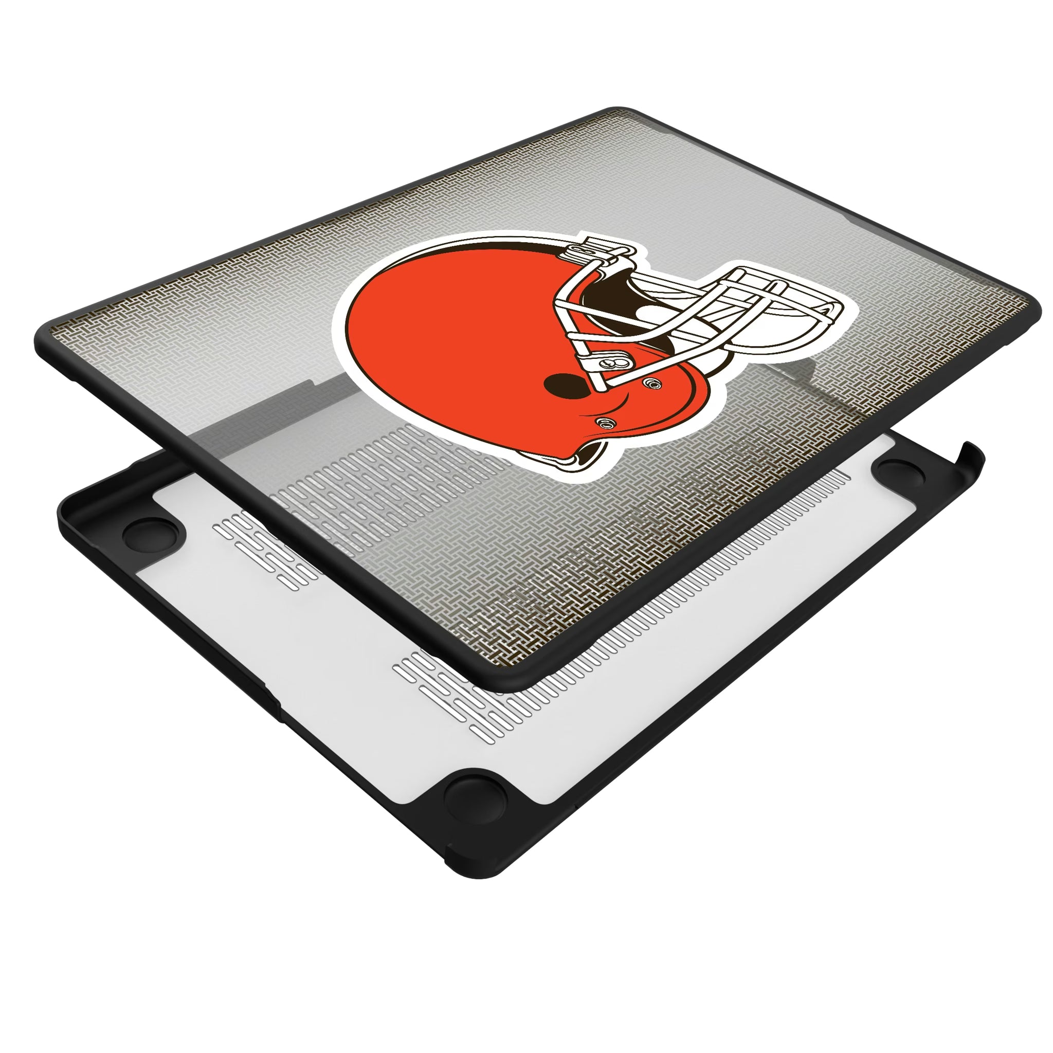 Cleveland Browns Linen MacBook Laptop Case for Apple MacBook - Isometric View#Device_MacBook Pro (14-inch, 2021) / MacBook Pro (14-inch, 2023) / MacBook Pro (14-inch, 2024)