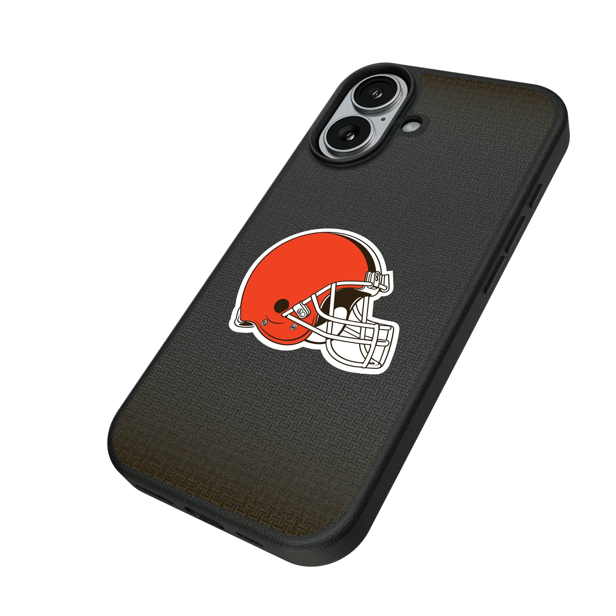 Cleveland Browns Linen iPhone MagSafe Compatible Phone Case for Apple iPhone - Isometric View#Device_iPhone 17