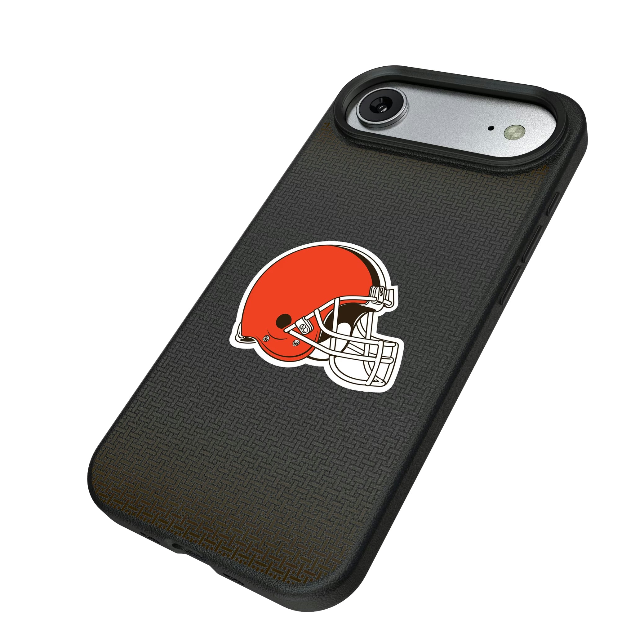 Cleveland Browns Linen iPhone MagSafe Compatible Phone Case for Apple iPhone - Isometric View#Device_iPhone Air