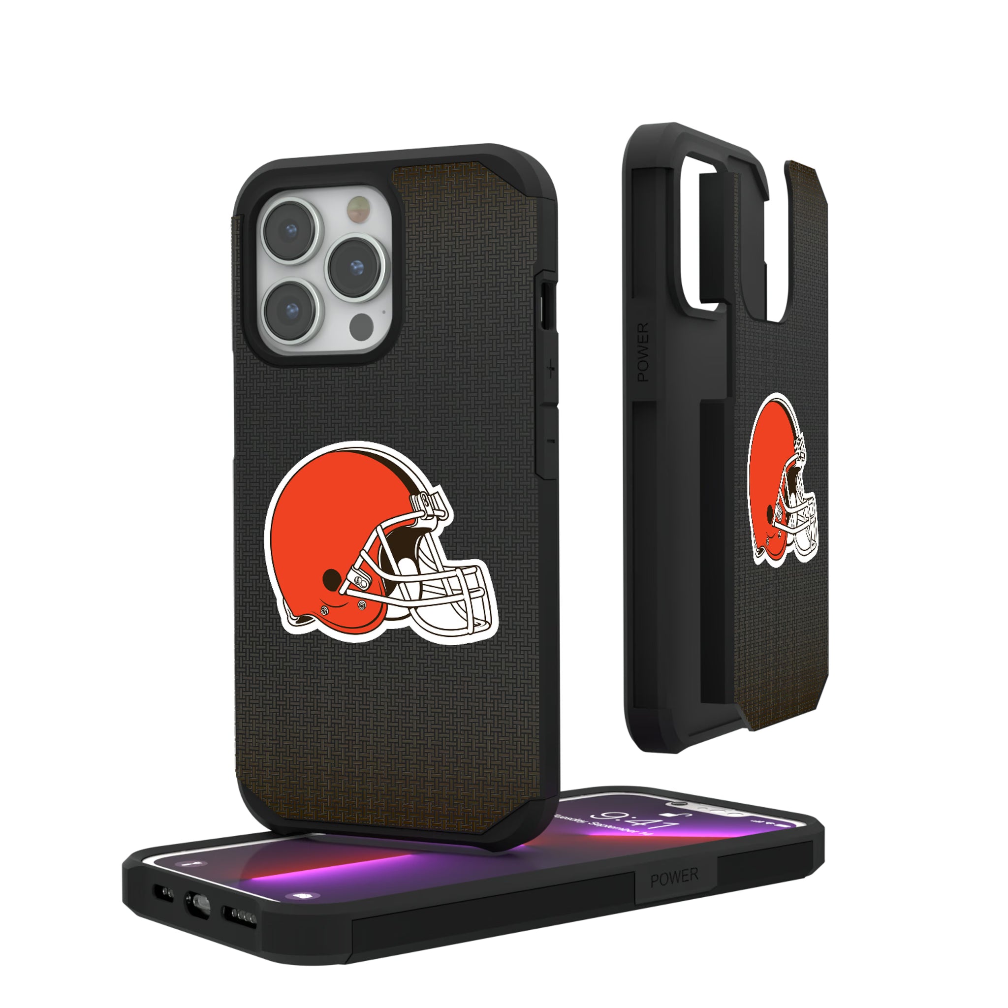 Cleveland Browns Linen iPhone Rugged Phone Case for Apple iPhone#Device_iPhone 13 Pro