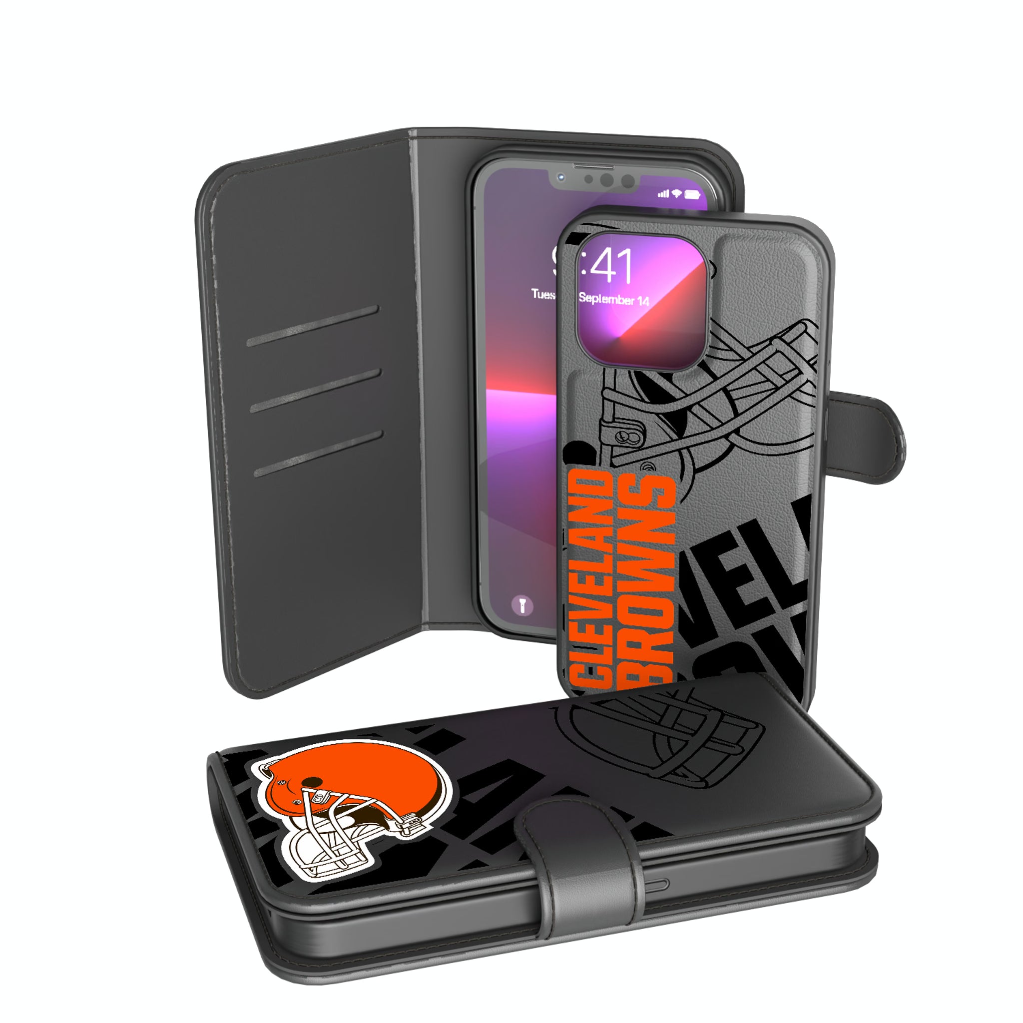 Cleveland Browns Monocolor Tilt iPhone Wallet Phone Case for Apple iPhone