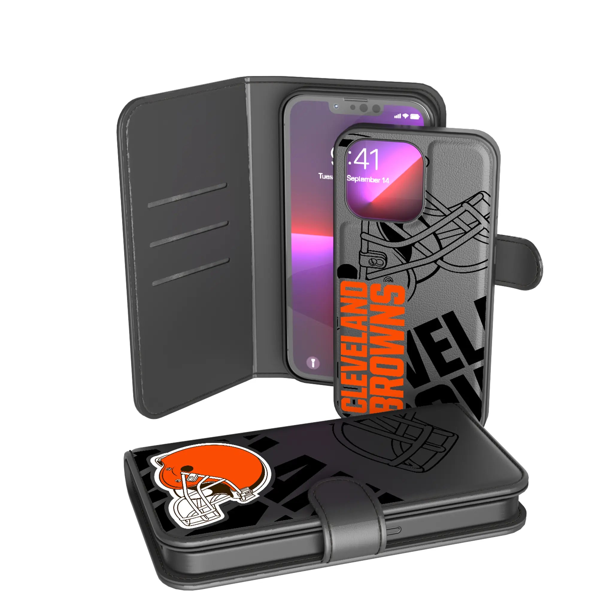 Cleveland Browns Monocolor Tilt iPhone Wallet Phone Case for Apple iPhone