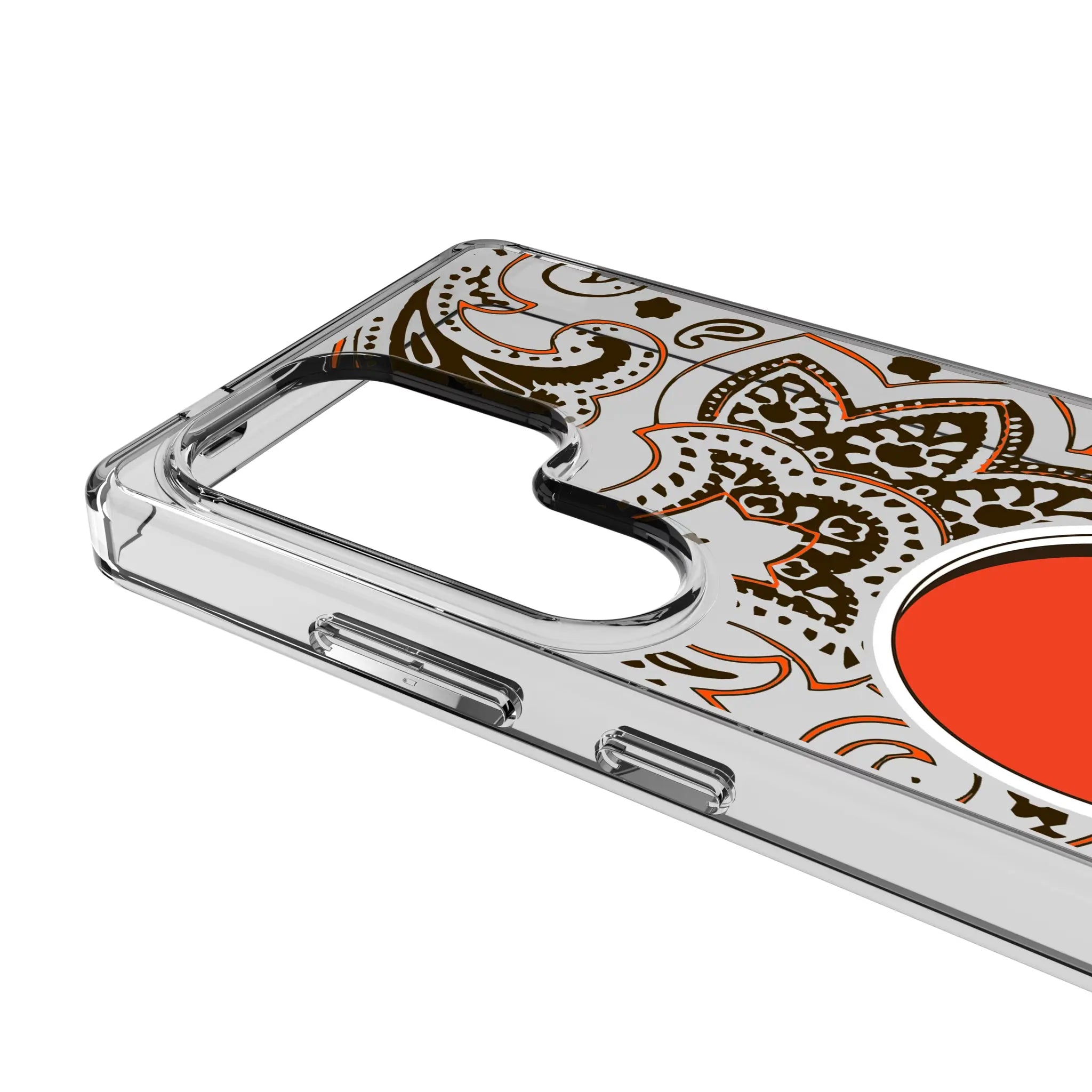 Cleveland Browns Paisley Galaxy Clear Phone Case for Samsung Galaxy - Detail#Device_Galaxy S25 Ultra