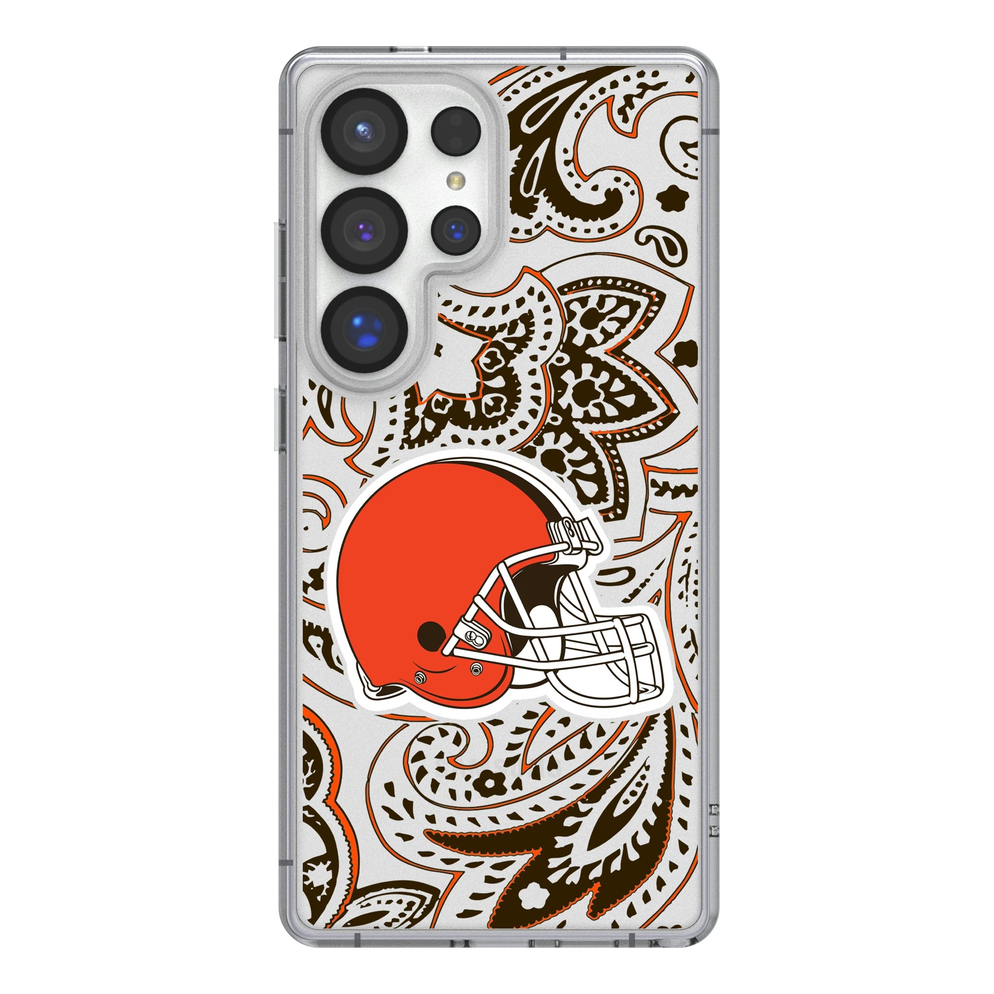 Cleveland Browns Paisley Galaxy Clear Phone Case for Samsung Galaxy