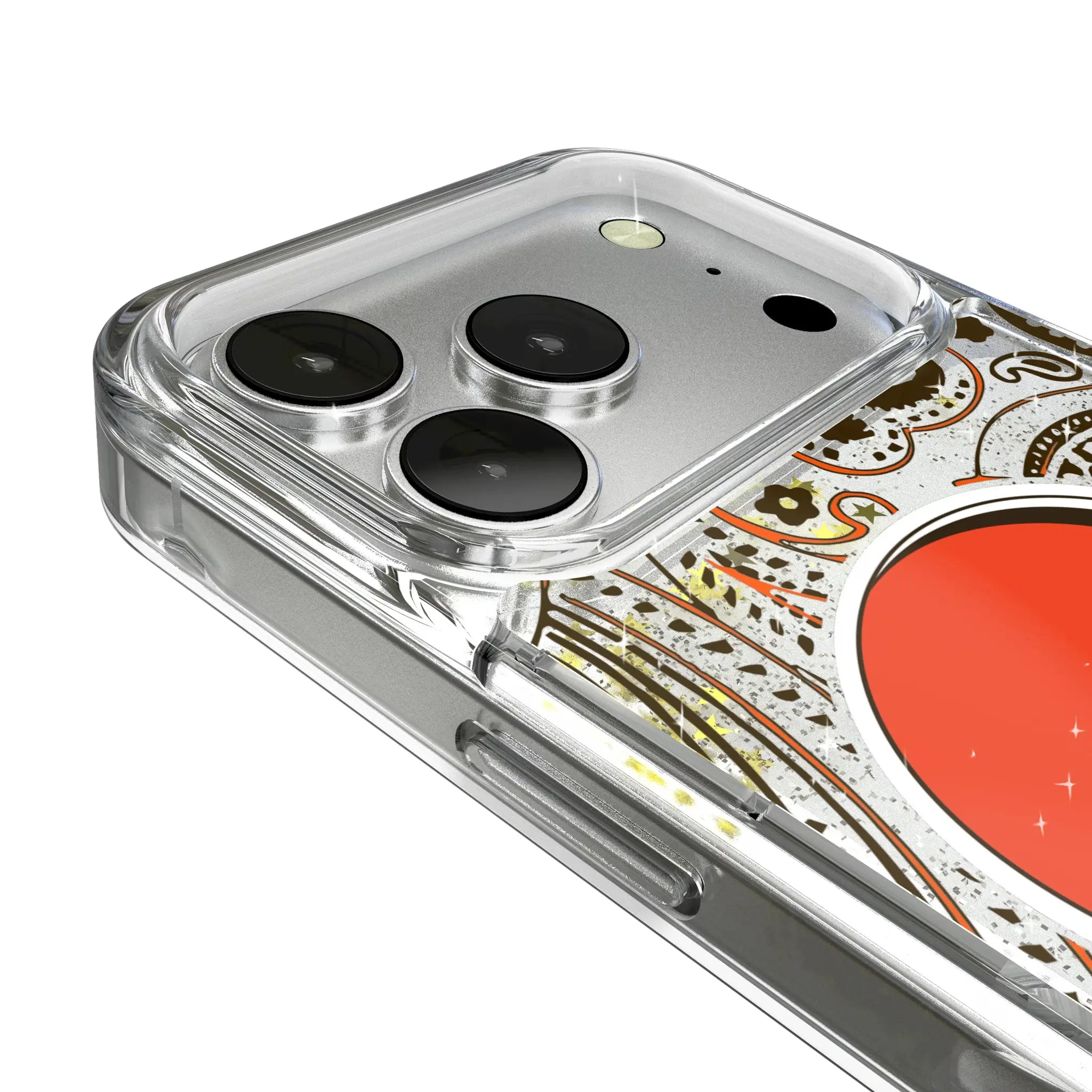 Cleveland Browns Paisley iPhone Glitter Phone Case for Apple iPhone - Detail