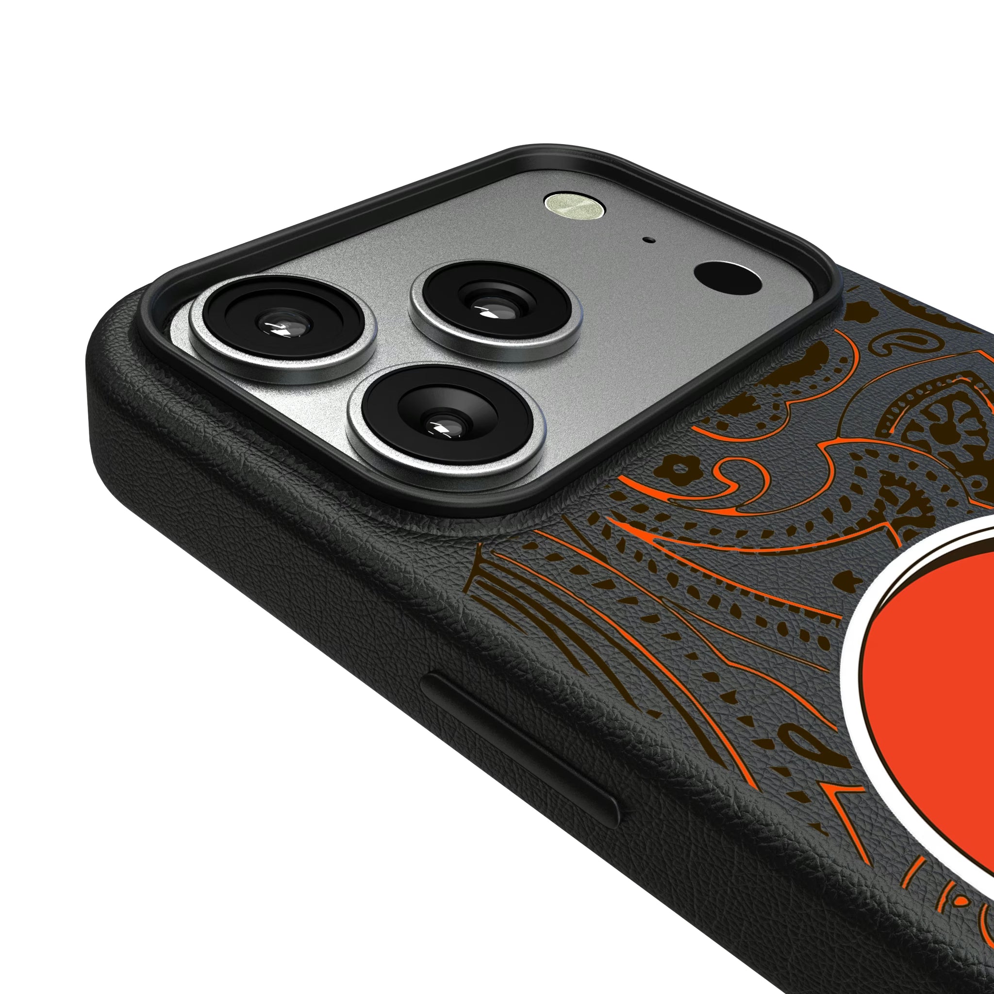 Cleveland Browns Paisley iPhone MagSafe Compatible Phone Case for Apple iPhone - Detail#Device_iPhone 17 Pro