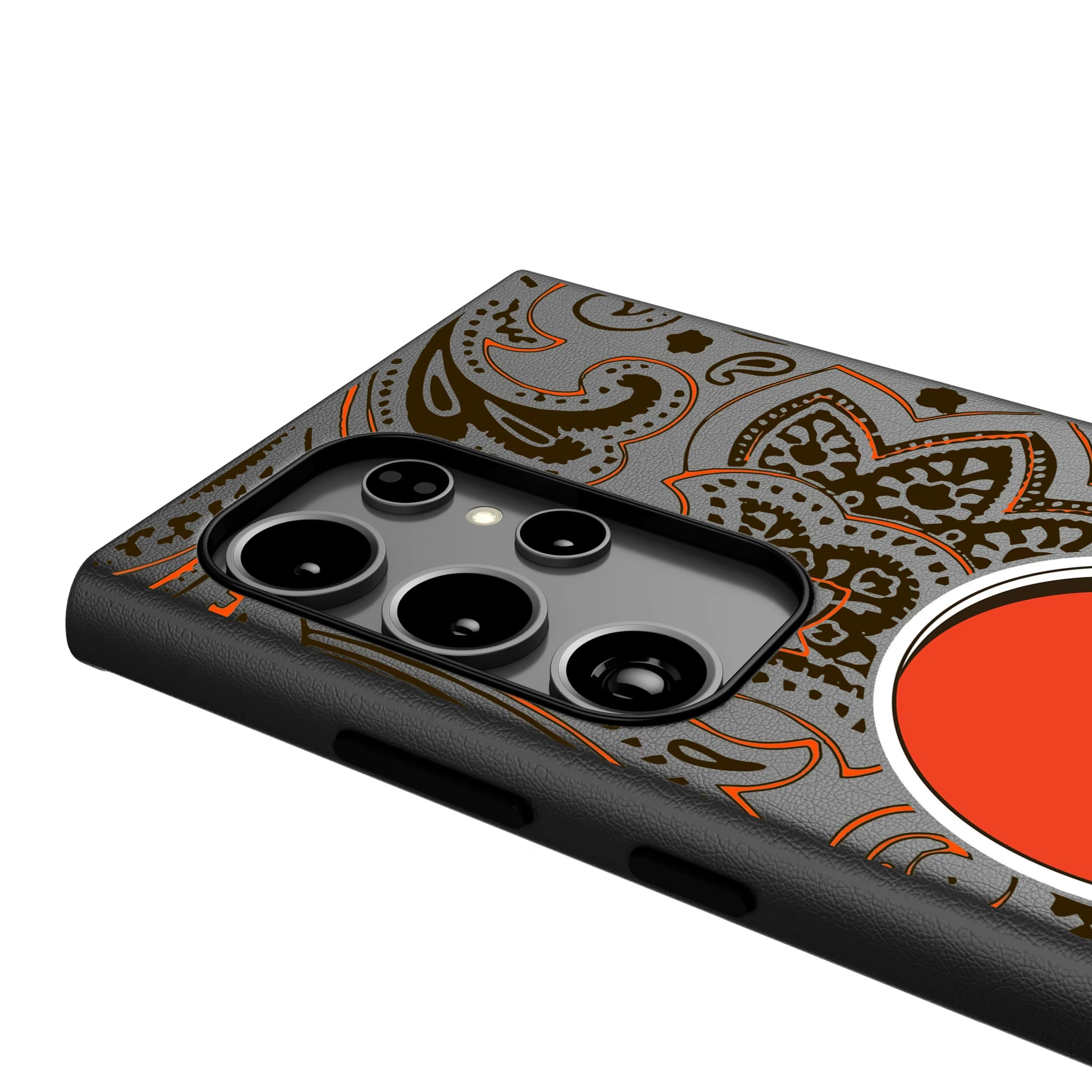Cleveland Browns Paisley Galaxy MagSafe Compatible Phone Case for Samsung Galaxy - Detail