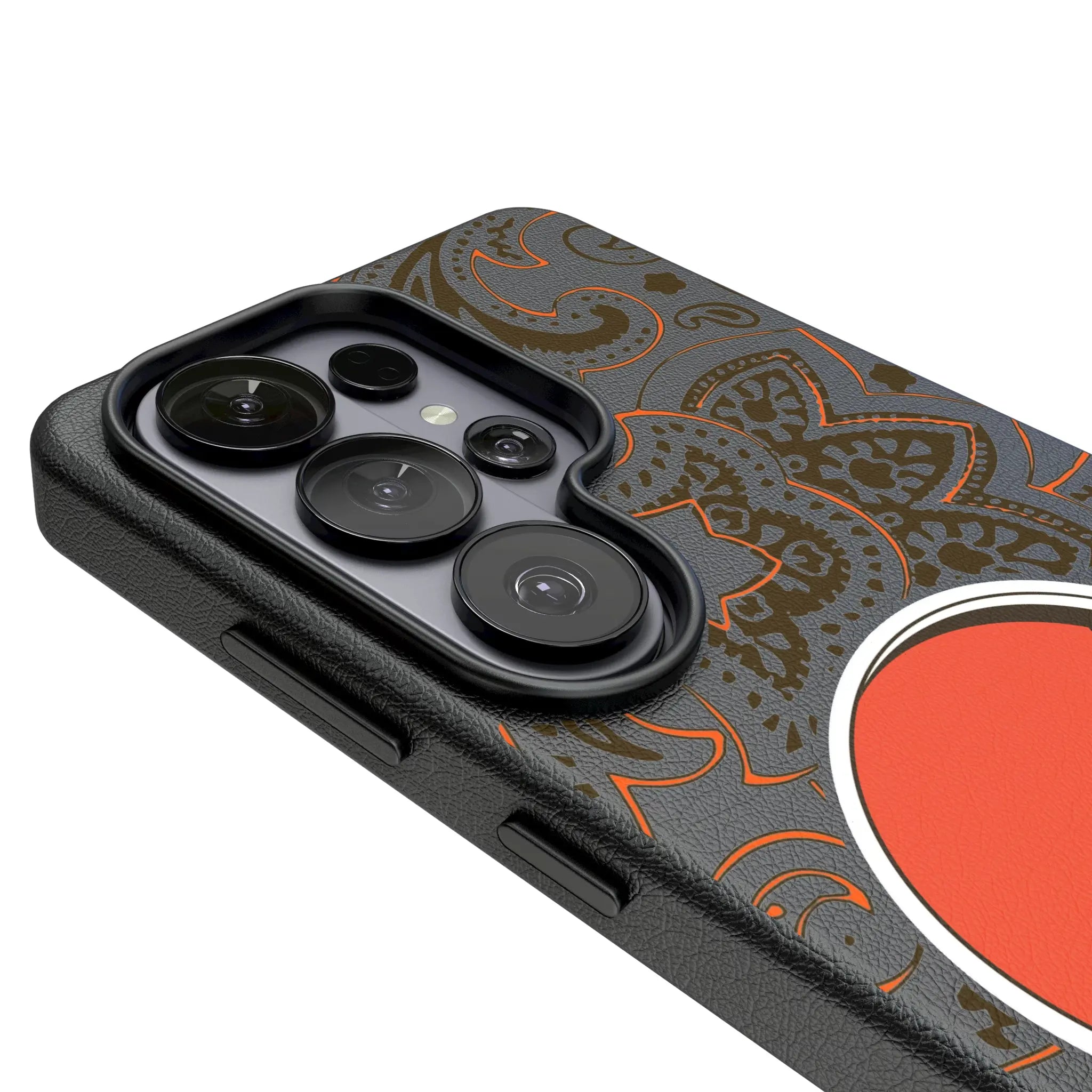 Cleveland Browns Paisley Galaxy MagSafe Compatible Phone Case for Samsung Galaxy - Detail#Device_Galaxy S26 Ultra