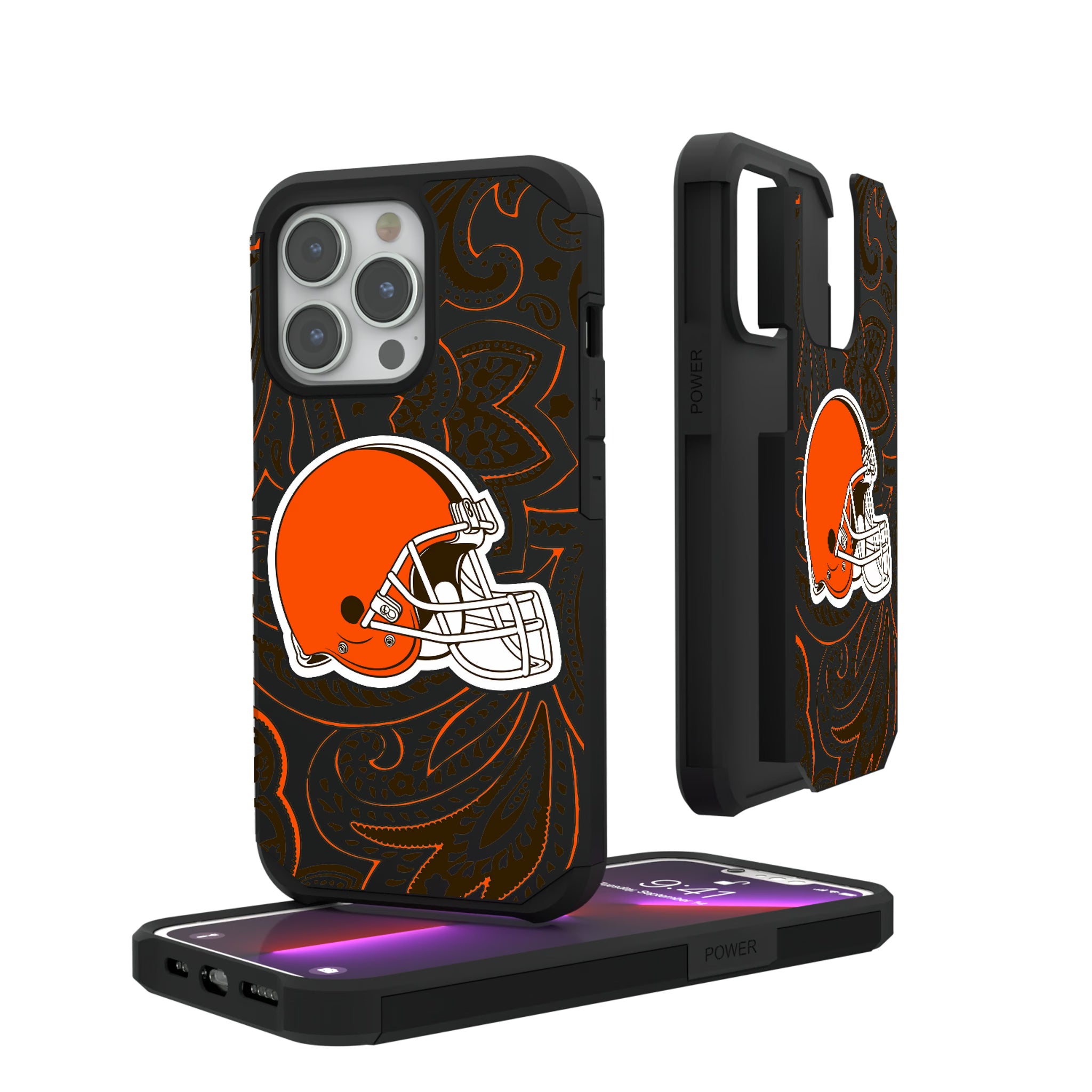 Cleveland Browns Paisley iPhone Rugged Phone Case for Apple iPhone