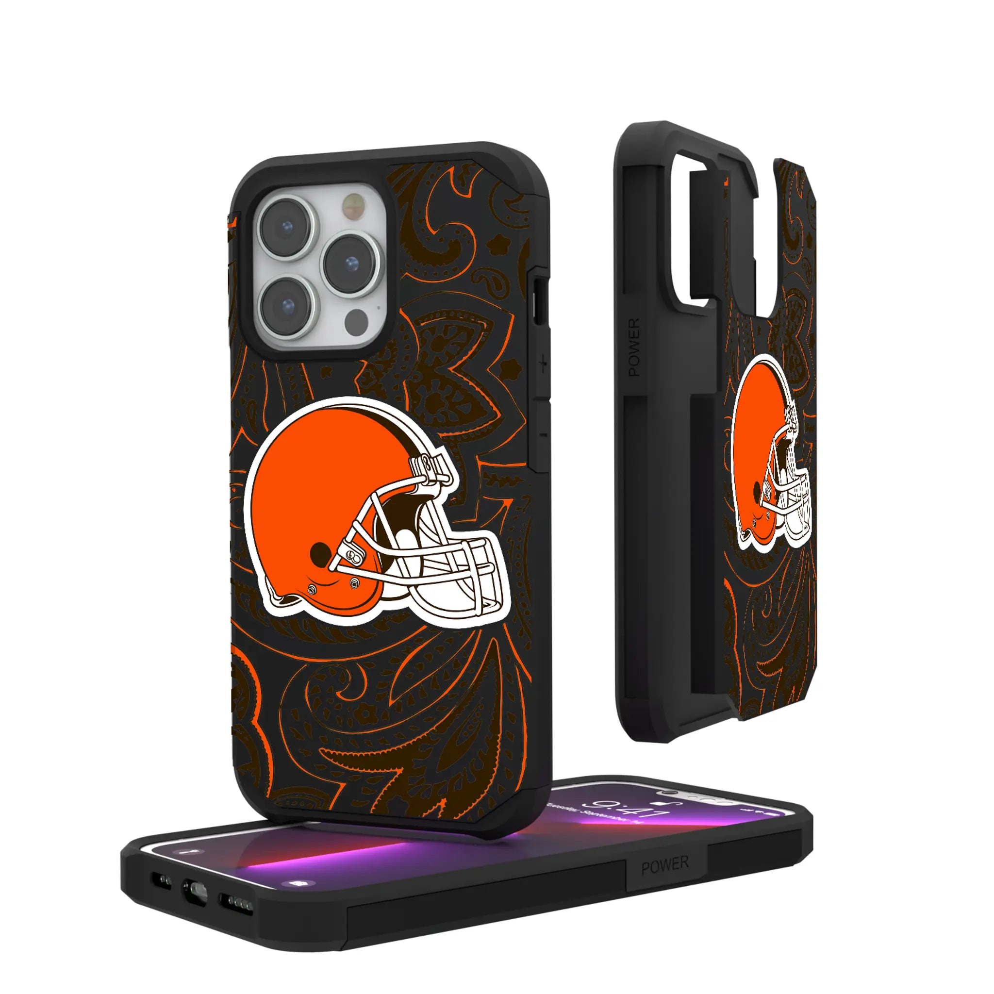 Cleveland Browns Paisley iPhone Rugged Phone Case for Apple iPhone