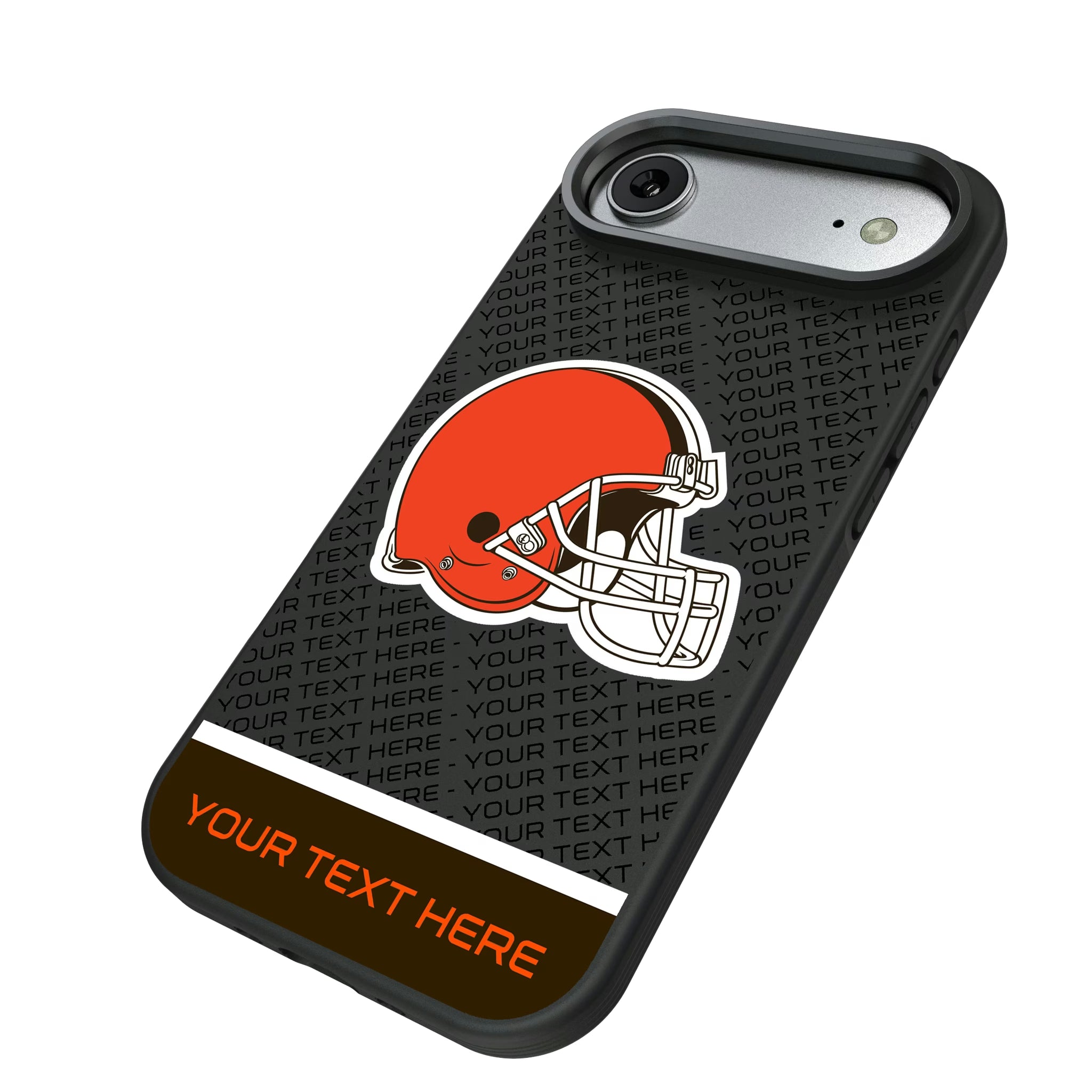Cleveland Browns Personalized EndZone Plus iPhone Bump Phone Case for Apple iPhone - Isometric View#Device_iPhone Air
