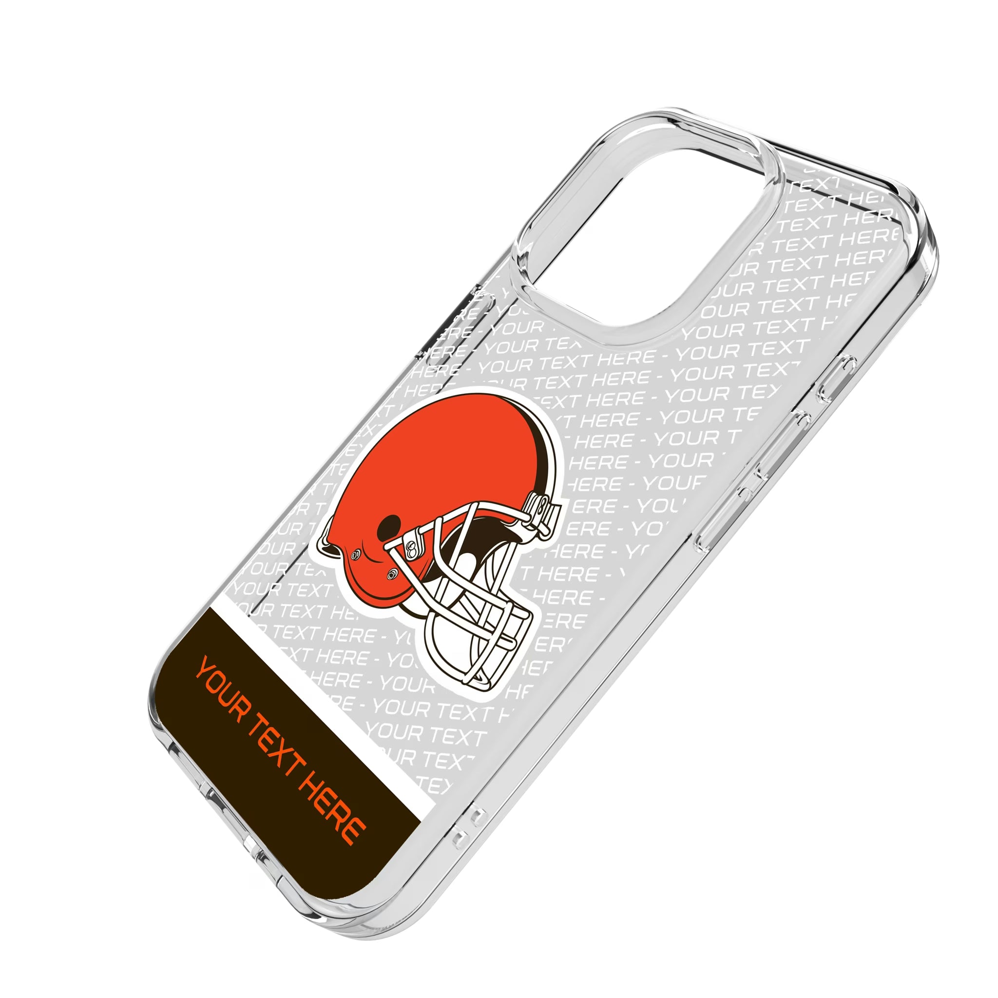Cleveland Browns Personalized EndZone Plus iPhone Clear Phone Case for Apple iPhone - Isometric View