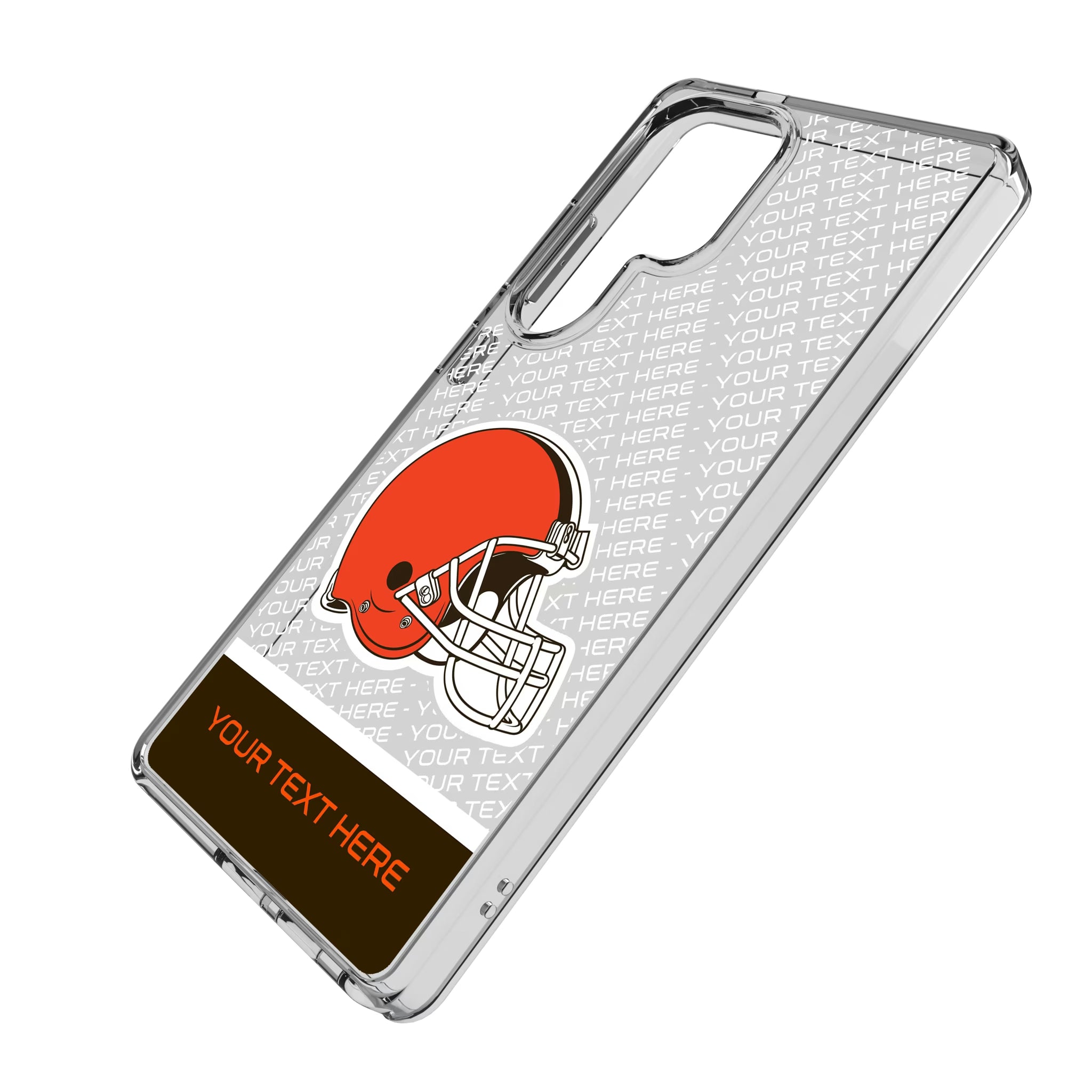 Cleveland Browns Personalized EndZone Plus Galaxy Clear Phone Case for Samsung Galaxy - Isometric View