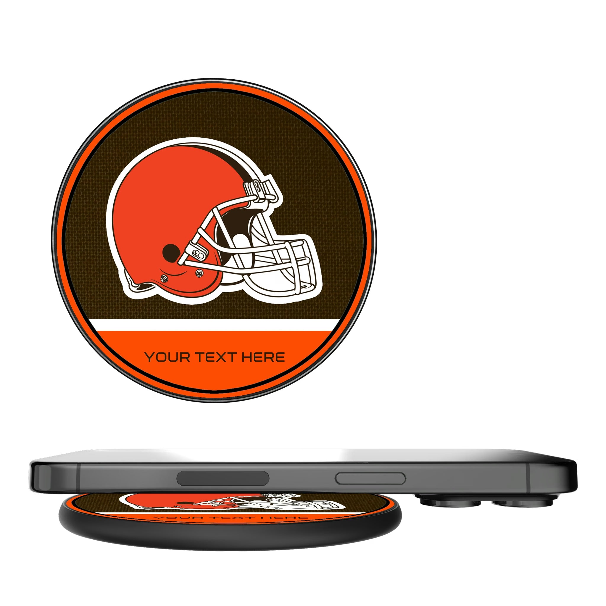 Cleveland Browns Personalized Endzone Solid 15-Watt Wireless Charger