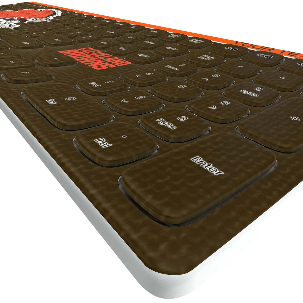 Cleveland Browns Personalized Endzone Solid KKB605 Curved Wireless Keyboard - Detail