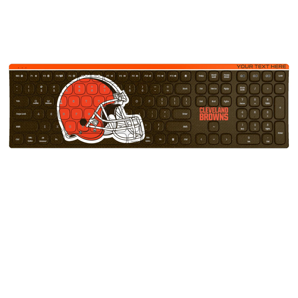 Cleveland Browns Personalized Endzone Solid KKB605 Curved Wireless Keyboard