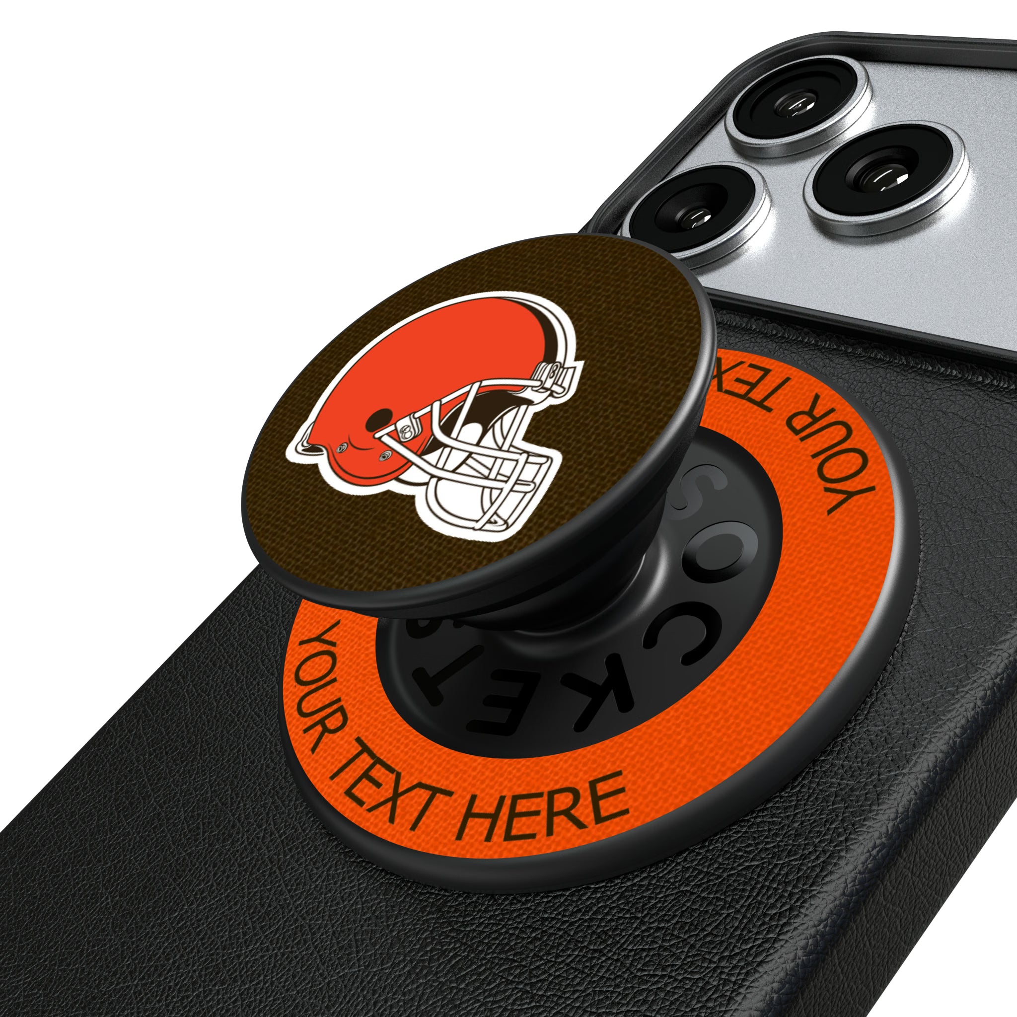 Cleveland Browns Personalized Endzone Solid Popsockets Round Magnetic