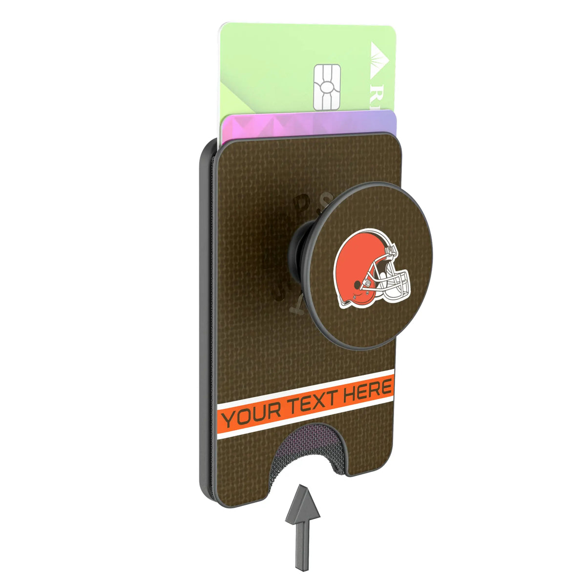 Cleveland Browns Personalized Endzone Solid Popsockets Wallet Magnetic - Detail