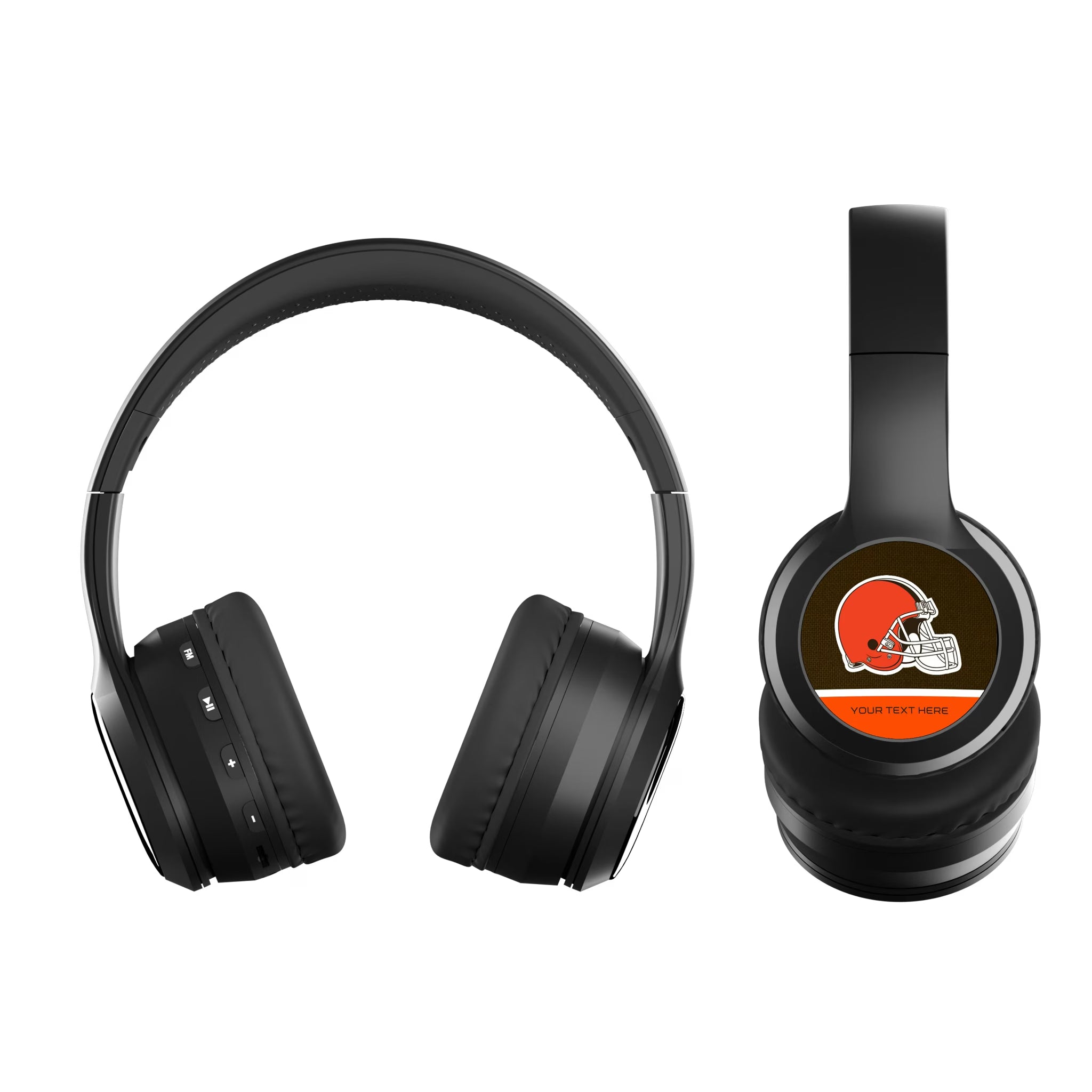Cleveland Browns Personalized Endzone Solid Wireless Over-Ear BT Headphones With Case