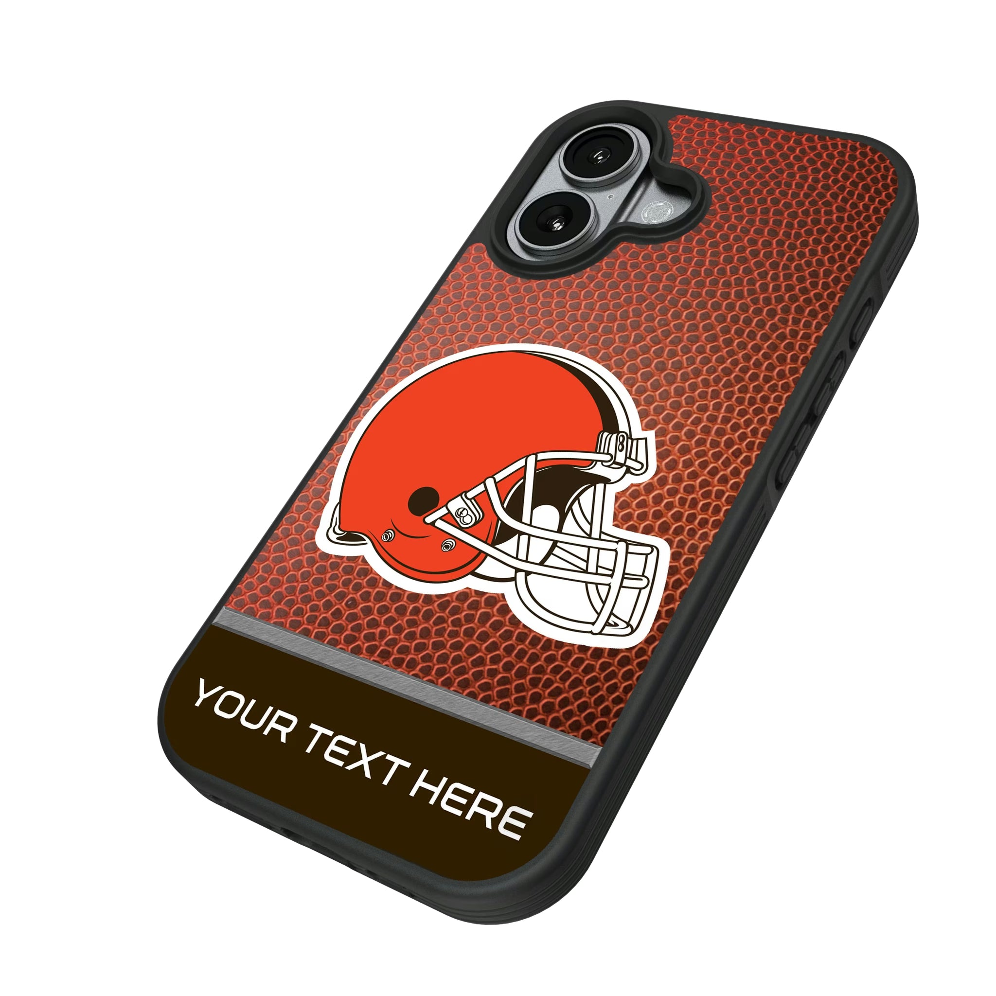 Cleveland Browns Personalized Football iPhone Bump Phone Case for Apple iPhone - Isometric View#Device_iPhone 17