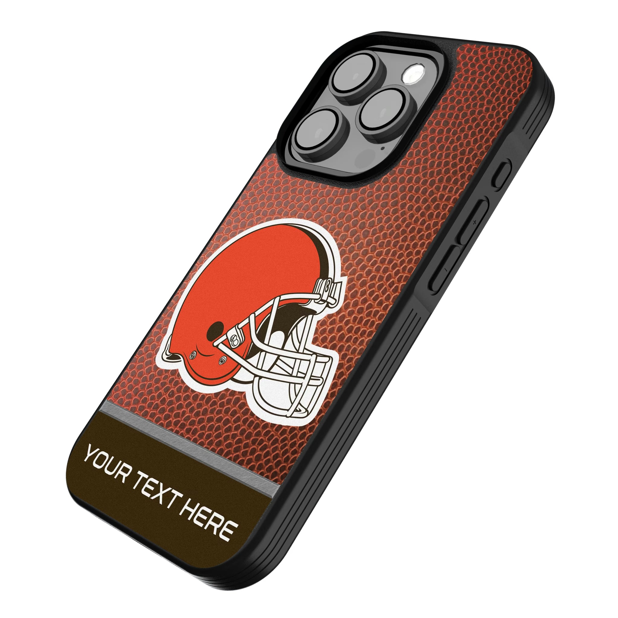 Cleveland Browns Personalized Football iPhone Bump Phone Case for Apple iPhone - Isometric View