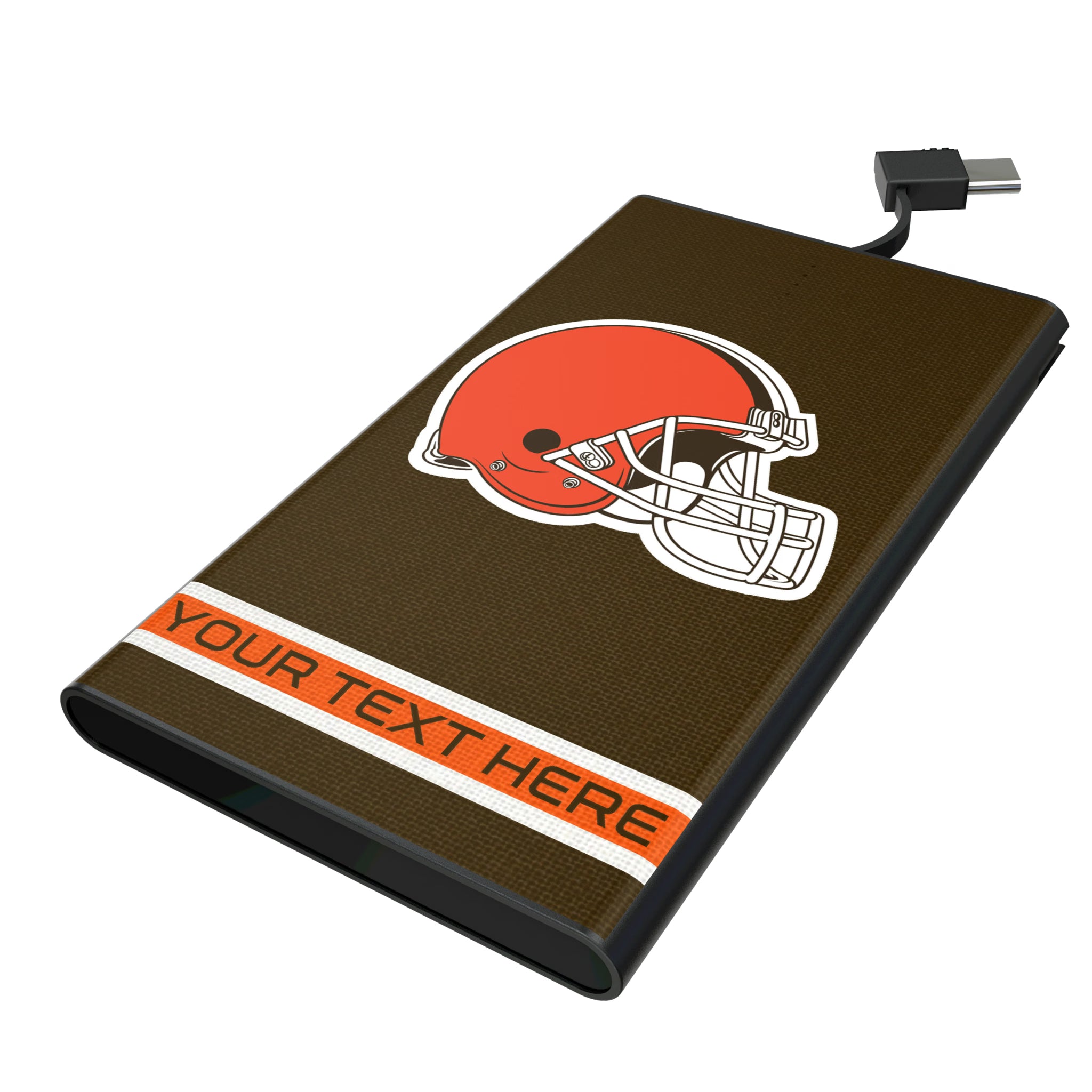 Cleveland Browns Personalized Stripe 5000mAh Flat Powerbank
