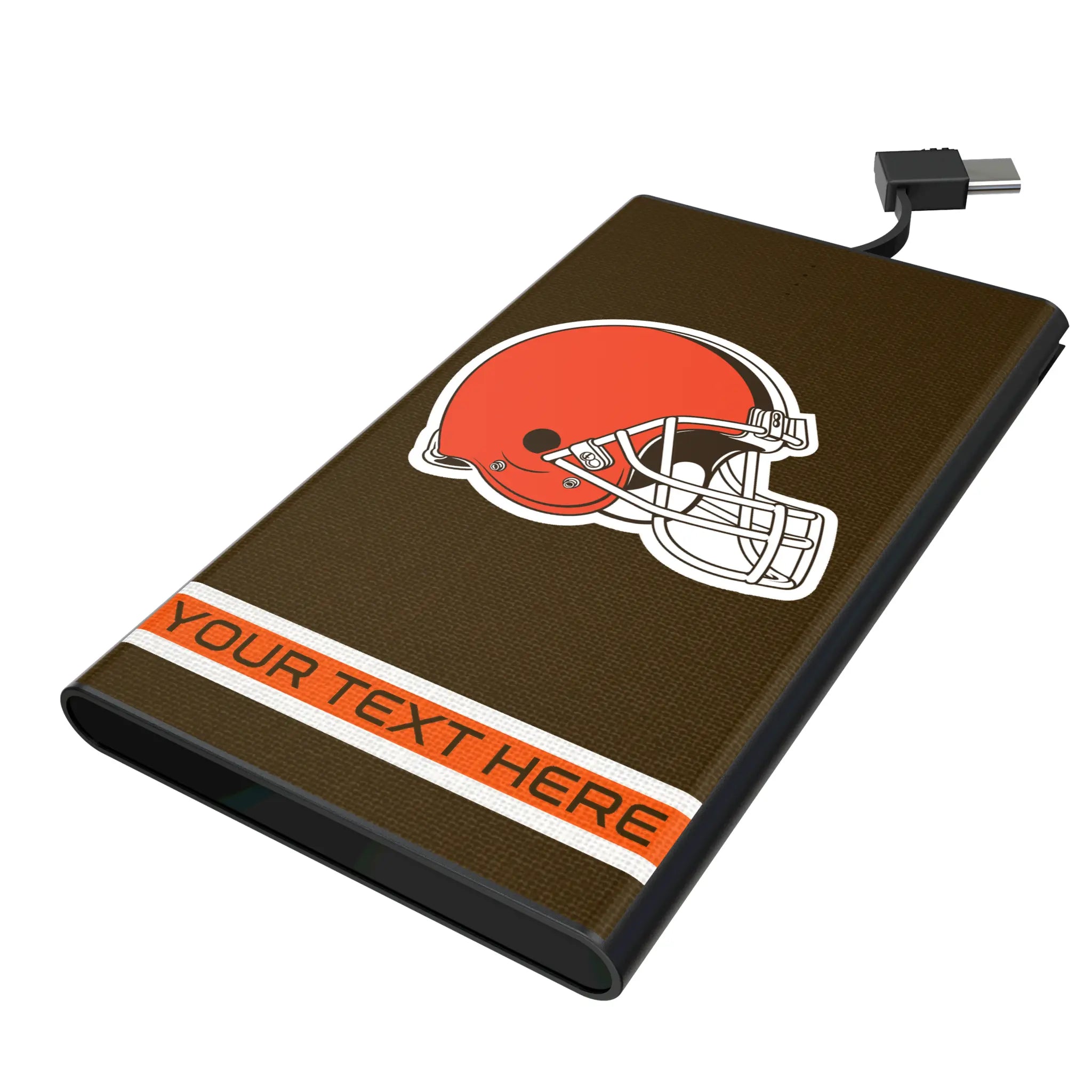 Cleveland Browns Personalized Stripe 5000mAh Flat Power Bank
