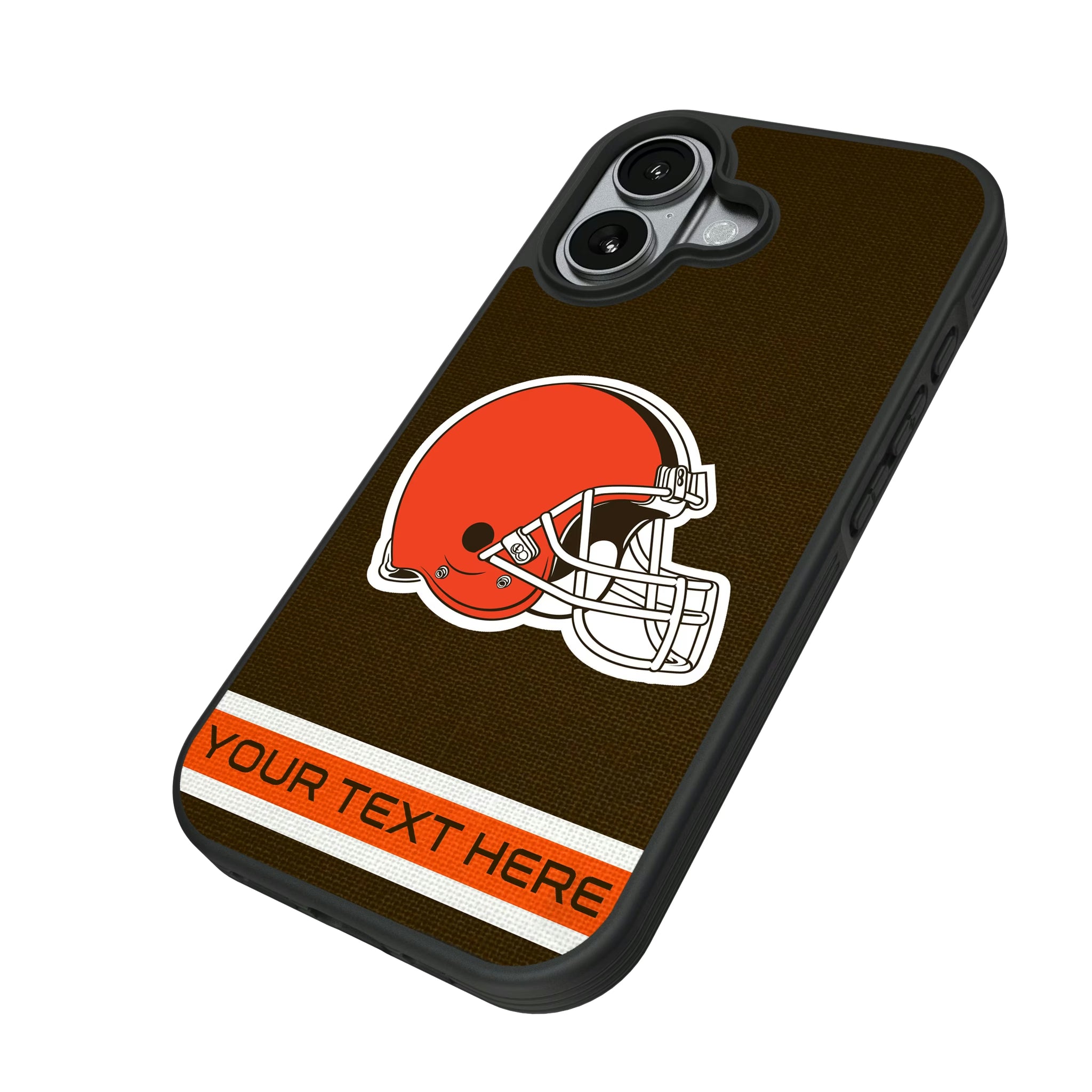 Cleveland Browns Personalized Stripe iPhone Bump Phone Case for Apple iPhone - Isometric View#Device_iPhone 17